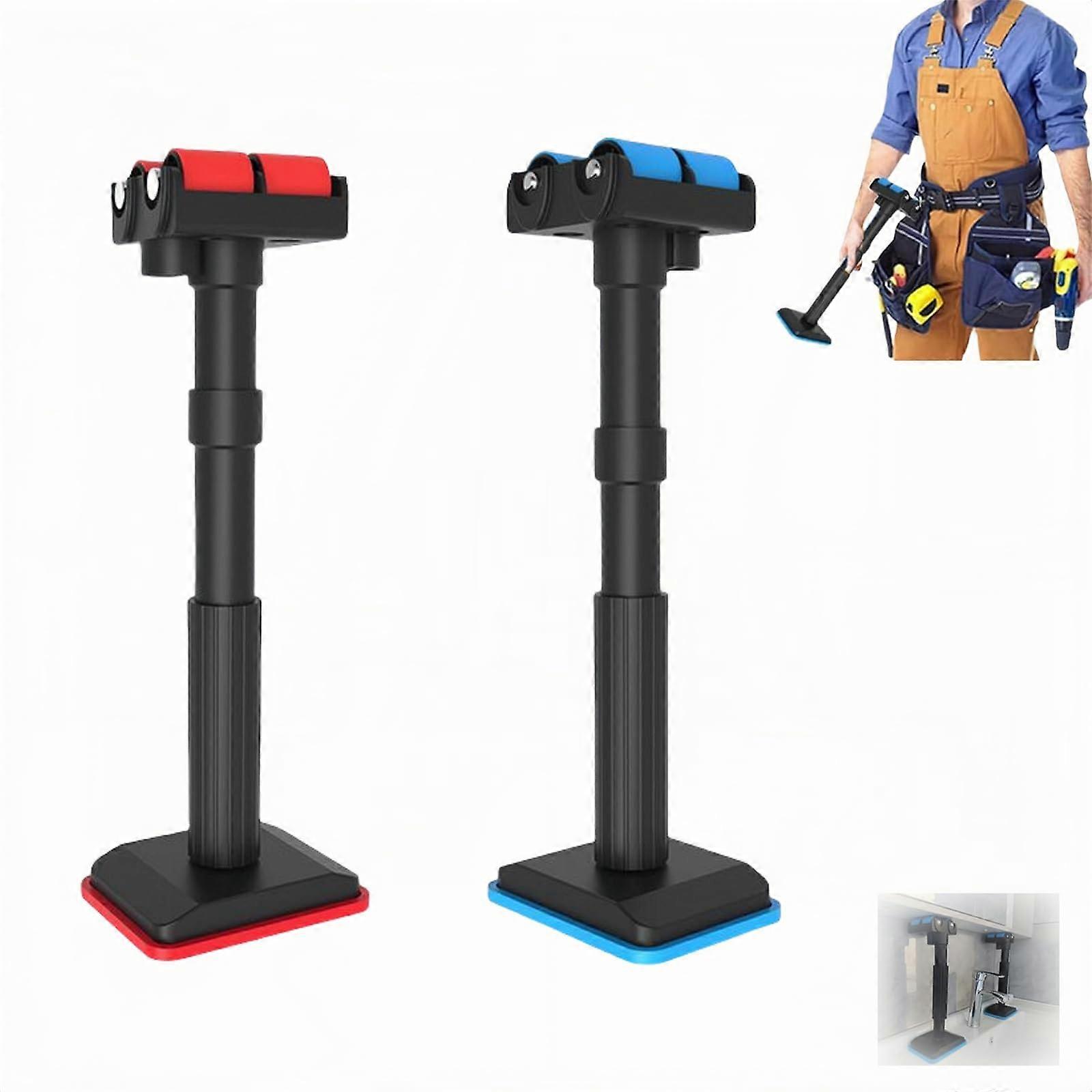Labor Saving Lifting Brackets, MultiFunction Height Adjustment Lifting Device, Telescopic Furniture Lifter Jacks (Red Blue)