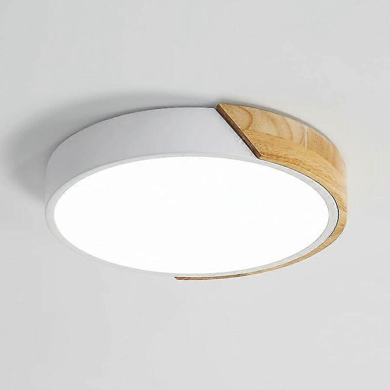 Dimmable LED Ceiling Light with Remote Control, Modern Wooden LED Ceiling Light, Ø30 * 5cm