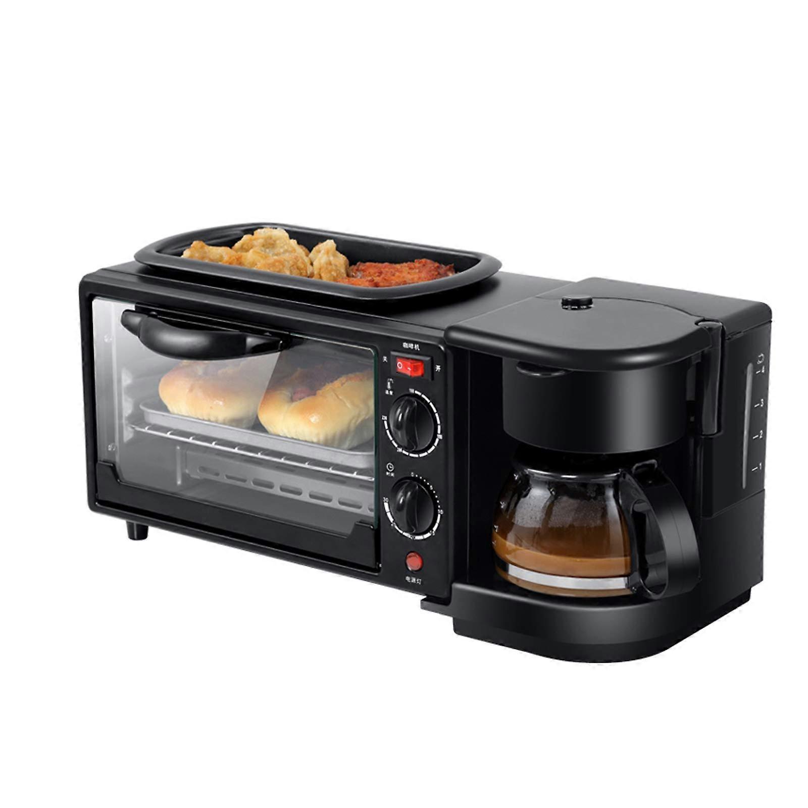 Multifunction Breakfast Machine 3 in 1 Toaster Oven, Frying Pan, Egg Sandwich Maker Black