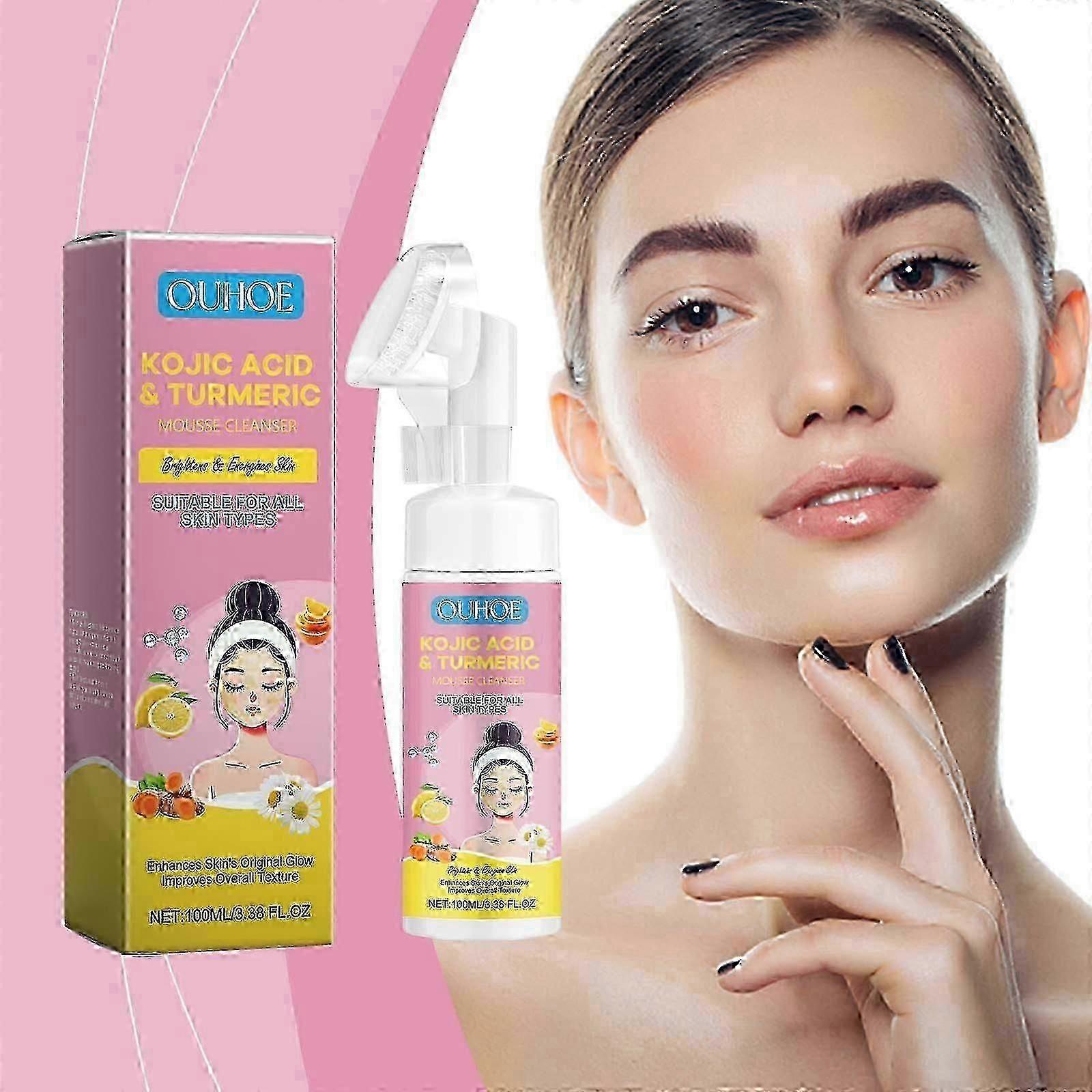 Kojic Acid And Turmeric Mousse Cleanser, 100ml Cleansing Mousse For...