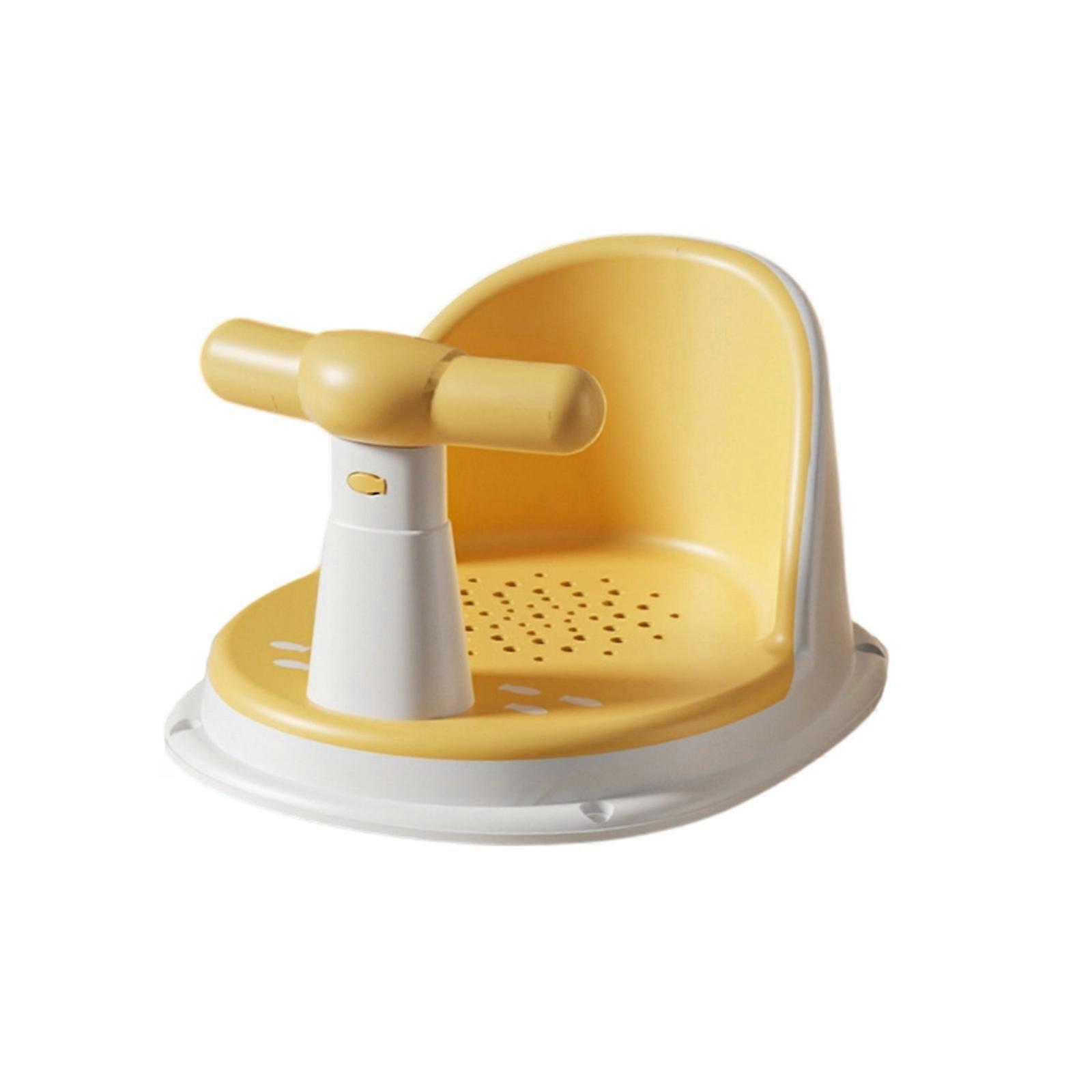 Safe Baby Bath Chair Nonslip Suction Base Ergonomic Support for Newborns Toddler Feature Easy to Clean Design  Yellow