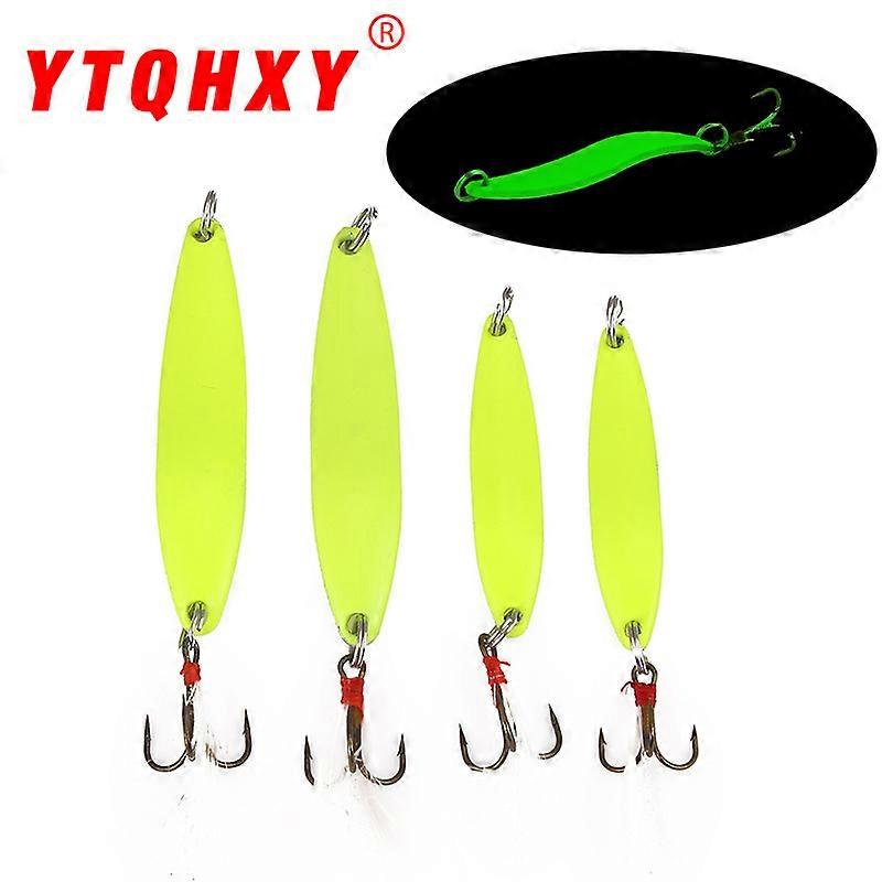Glow-in-the-dark willow-shaped fishing lures, 5/7/10/13 grams, attract fish to bite the hook