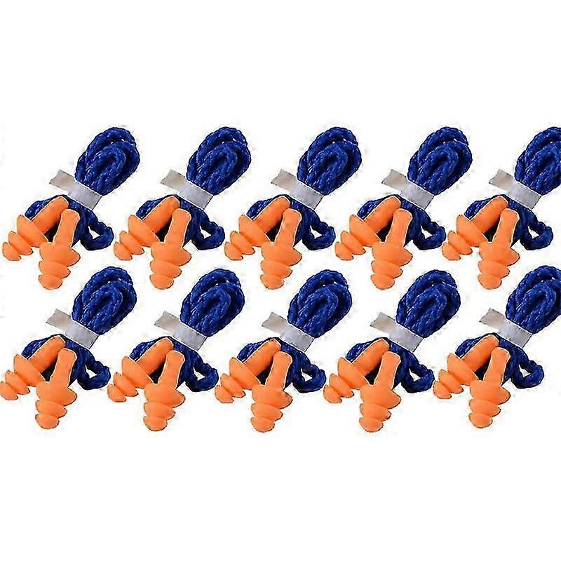 100 Pairs Individually Wrapped Soft Silicone Corded Ear Plugs - Reusable Hearing Protection Rubber Earbuds