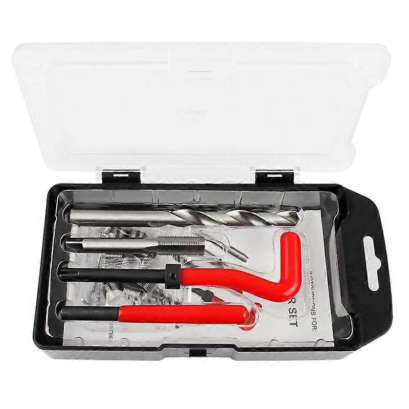 Thread Repair Kit,Ternel 15pcs M10x1.0mm Thread Repair Tool Insert Tapping Tool Drill Bit Set