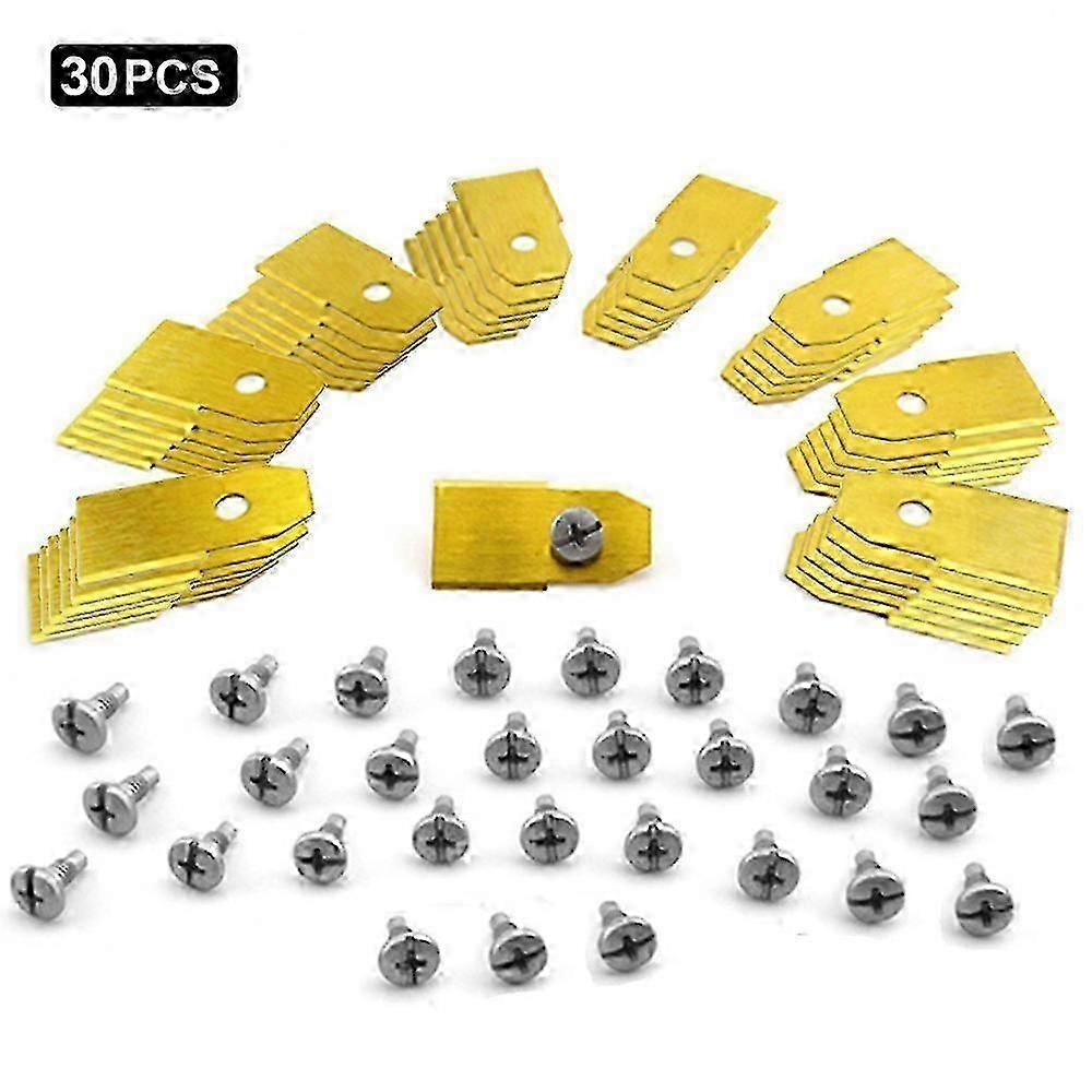 30 قطعة لشفرات القطع البديلة لجزازة العشب Husqvarna من الفولاذ المقاوم للصدأ ، 35x18mm - الطبعة الفضية 0901
