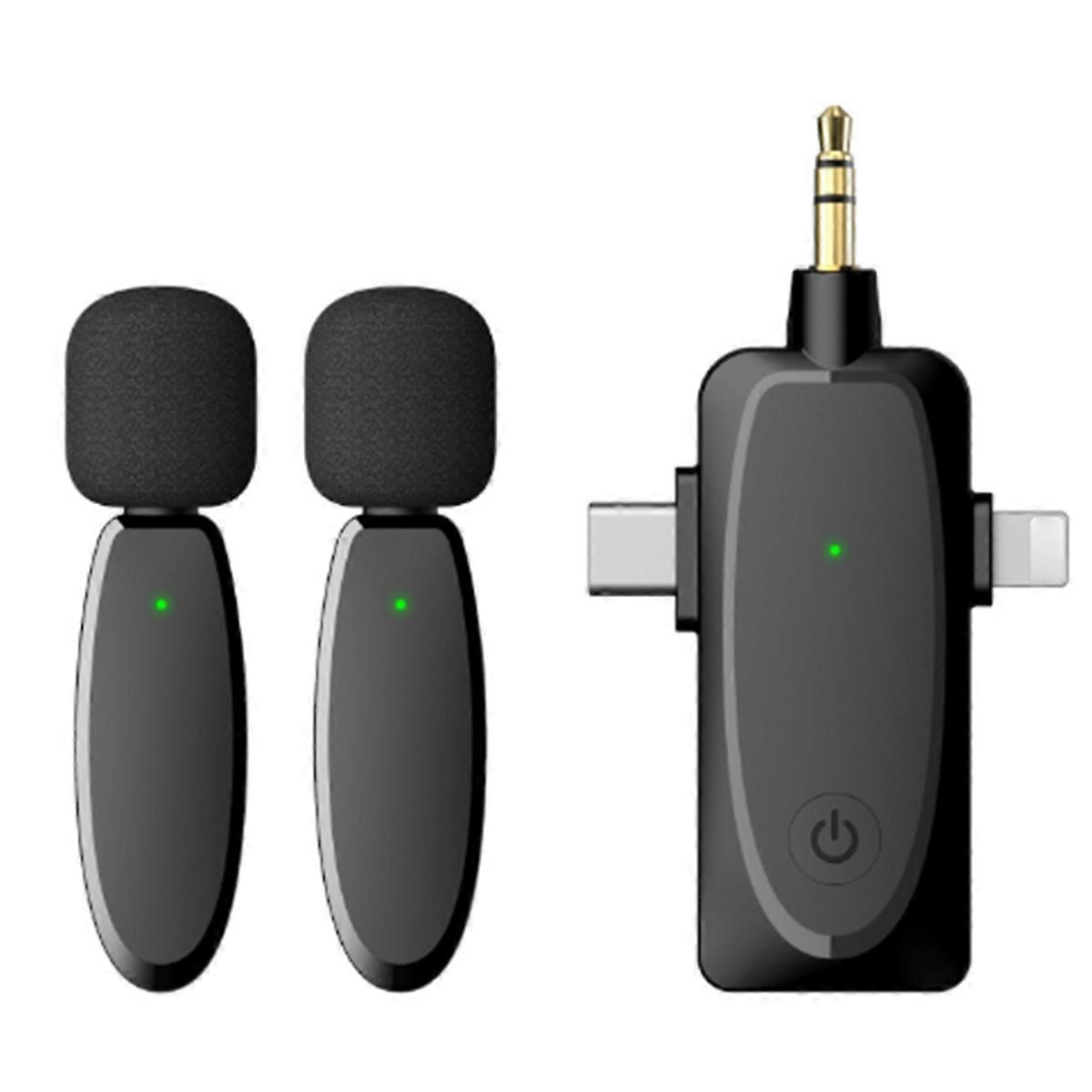 Wireless Lapel Microphone Compatible with Cameras Laptops Smartphone Wireless Lavalier Microphone