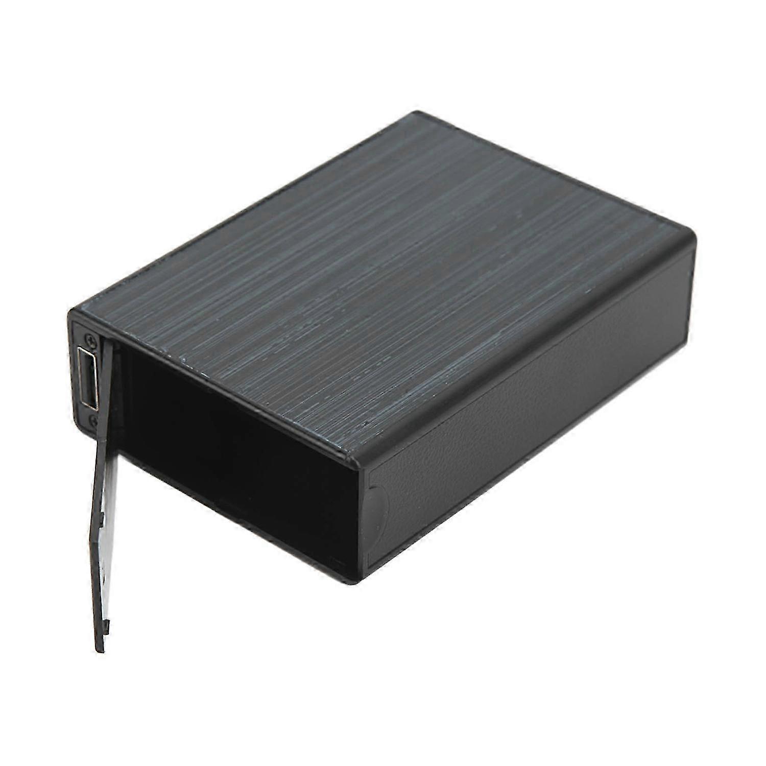 Cigarette Case Portable Black Brushed Matte Finish USB Charging Cigarette Storage Box with Lighter