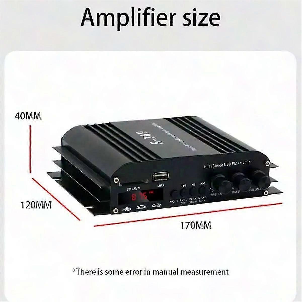 4X400W 4.0CH Mini Power Amplifier for Home Theater & Karaoke - Wireless Audio Amp for Car & Home