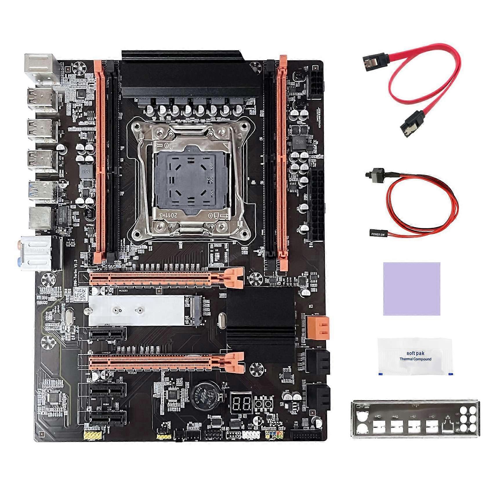 X99 Μητρική πλακέτα + καλώδιο SATA + καλώδιο διακόπτη + Baffle + θερμικό γράσο + θερμικό μαξιλάρι LGA2011 V3 M.2 NVME NGFF
