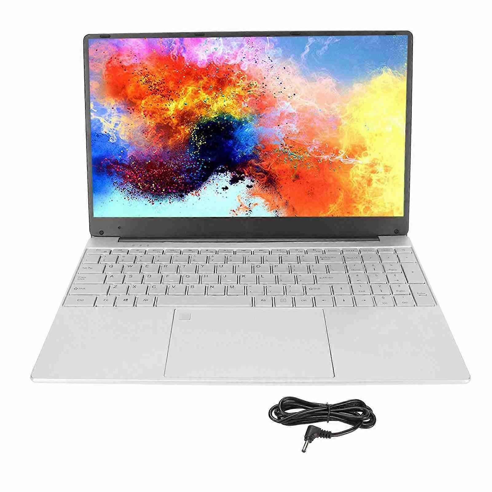 15.6 Inch Laptop Intel J4125 8GB RAM Backlit Keyboard Portable Windows 11 Silver