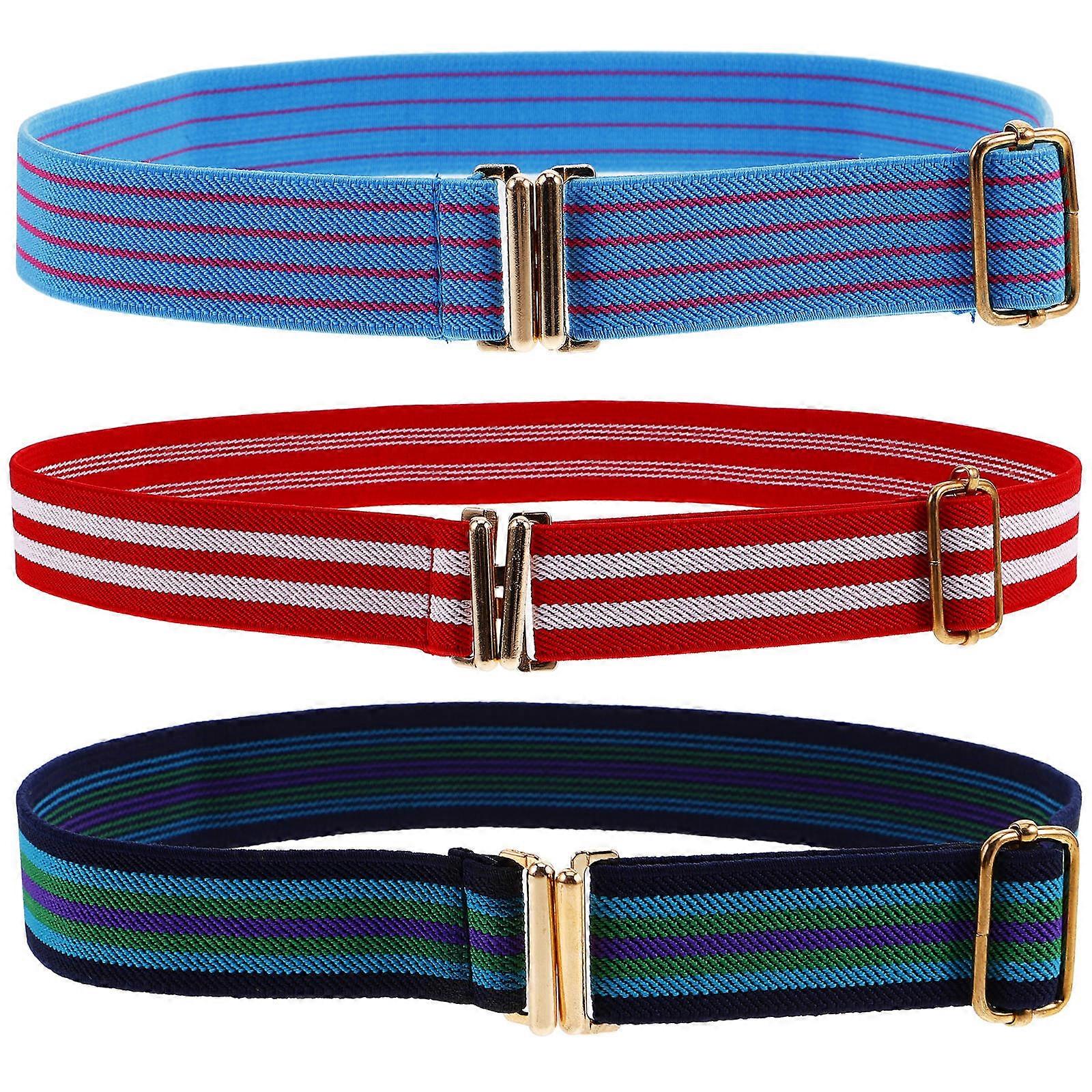 Girls Belt For Waist Kids Adjustable Elastic Belts Daily Wear Random Color 1 Set 3 Pcs