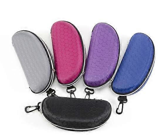 5pcs Hard Shell Sunglasses Cases With Zipper Honeycomb Eyeglasses Case With Carabiner Eyewear Accessories For Men And Women