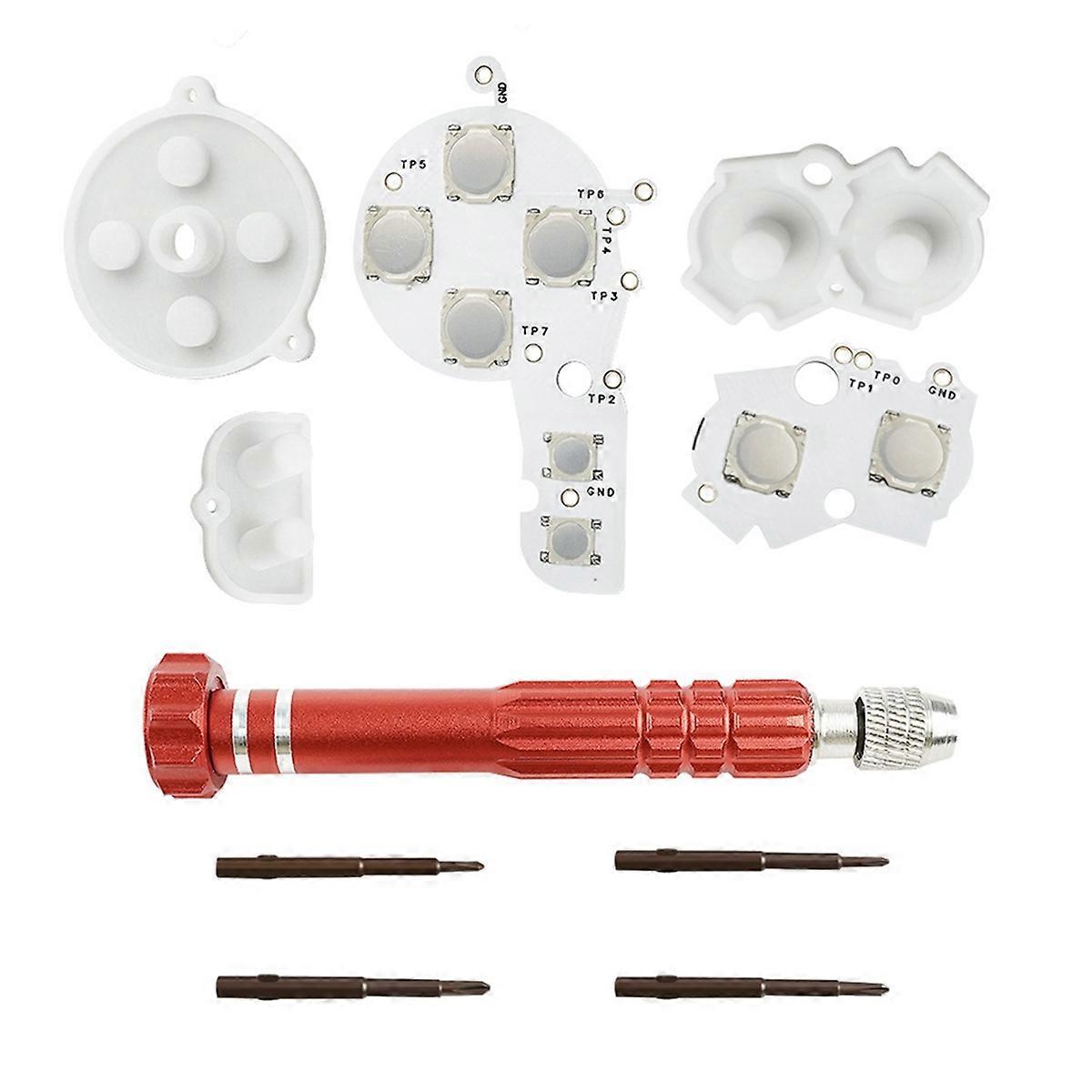 For Membrane Button Tactile Upgrade Modify Kit with Screwdriver Kit for Console Replacement Repairs Accessories