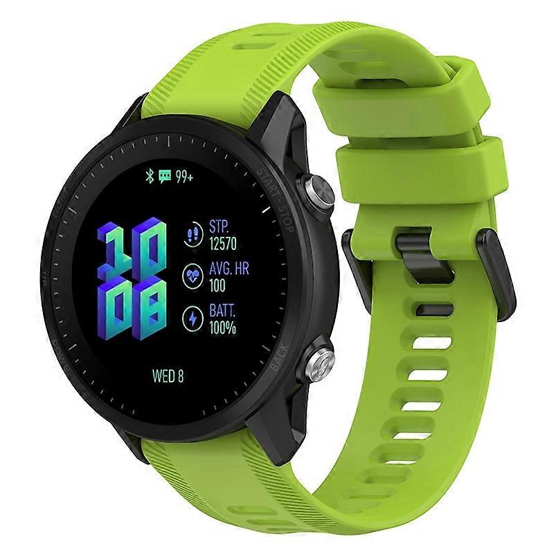 For Garmin Forerunner 955 Twill Design Soft TPU Adjustable Smart Watch Replacement Strap - Lime