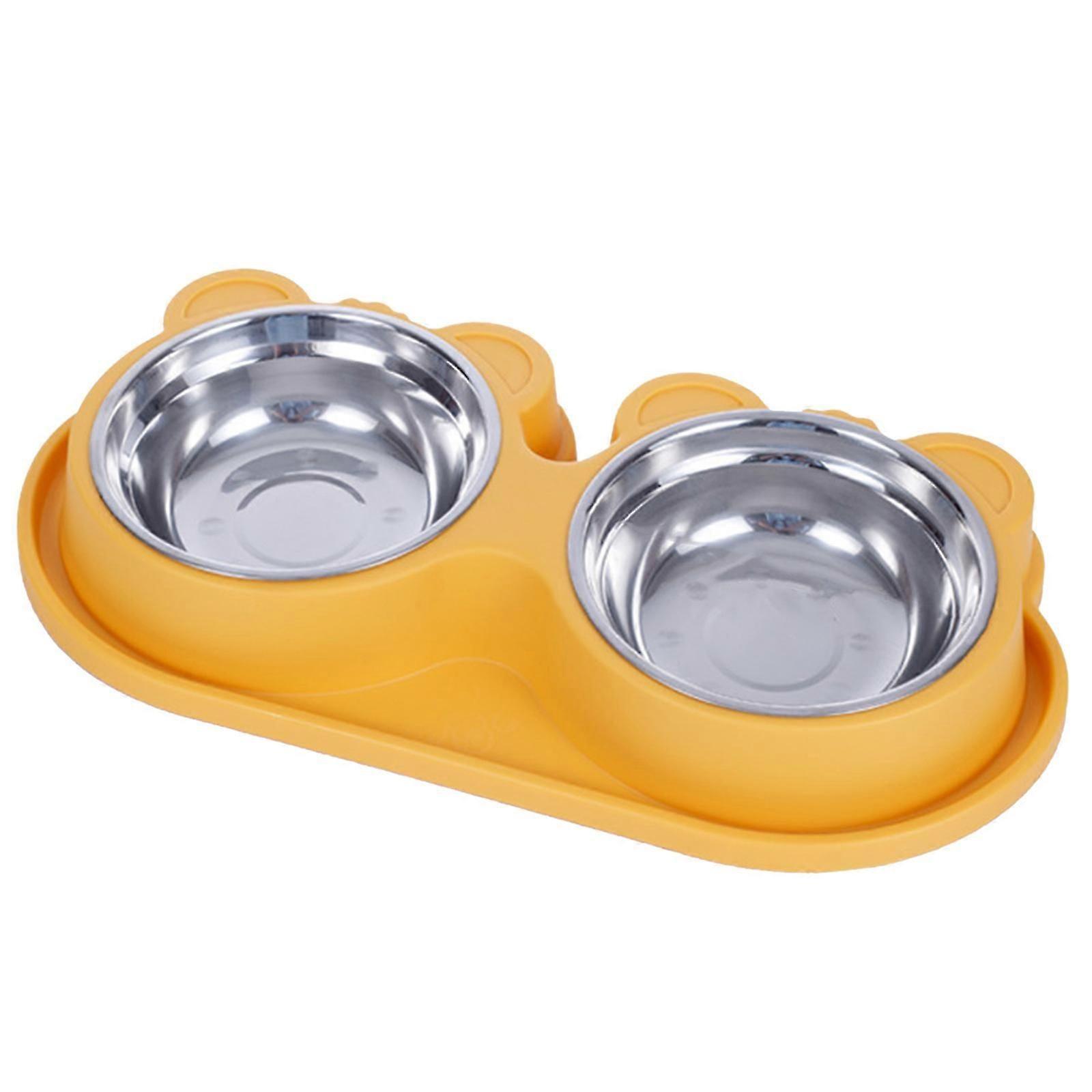 2 in 1 Dog Feeder Raised Posture Cat Food Water Bowl Double Bowl Anti-Leak