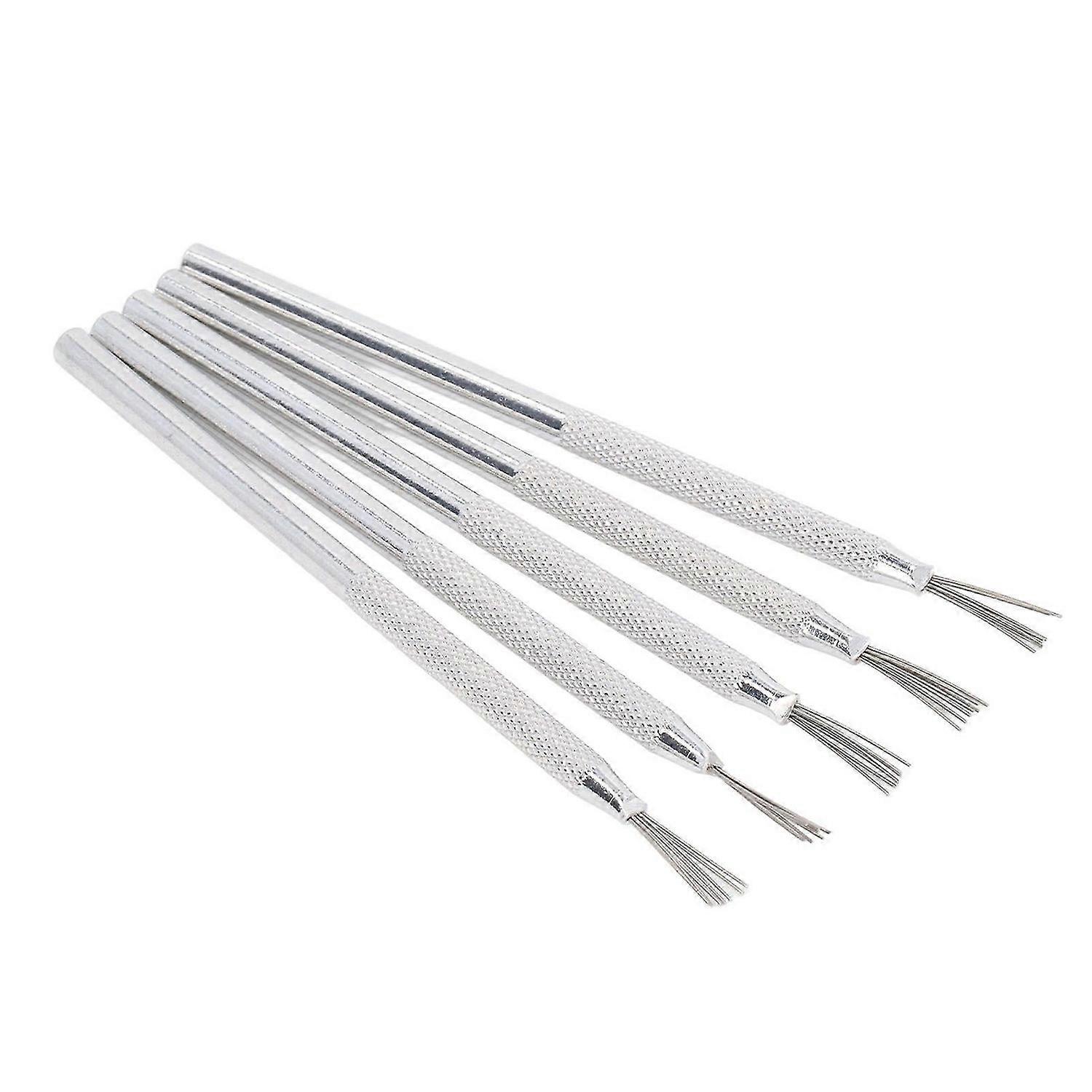 2025 Latest Model 5 PCS Clay Needle Tools Silver White Aluminum Handle Clay