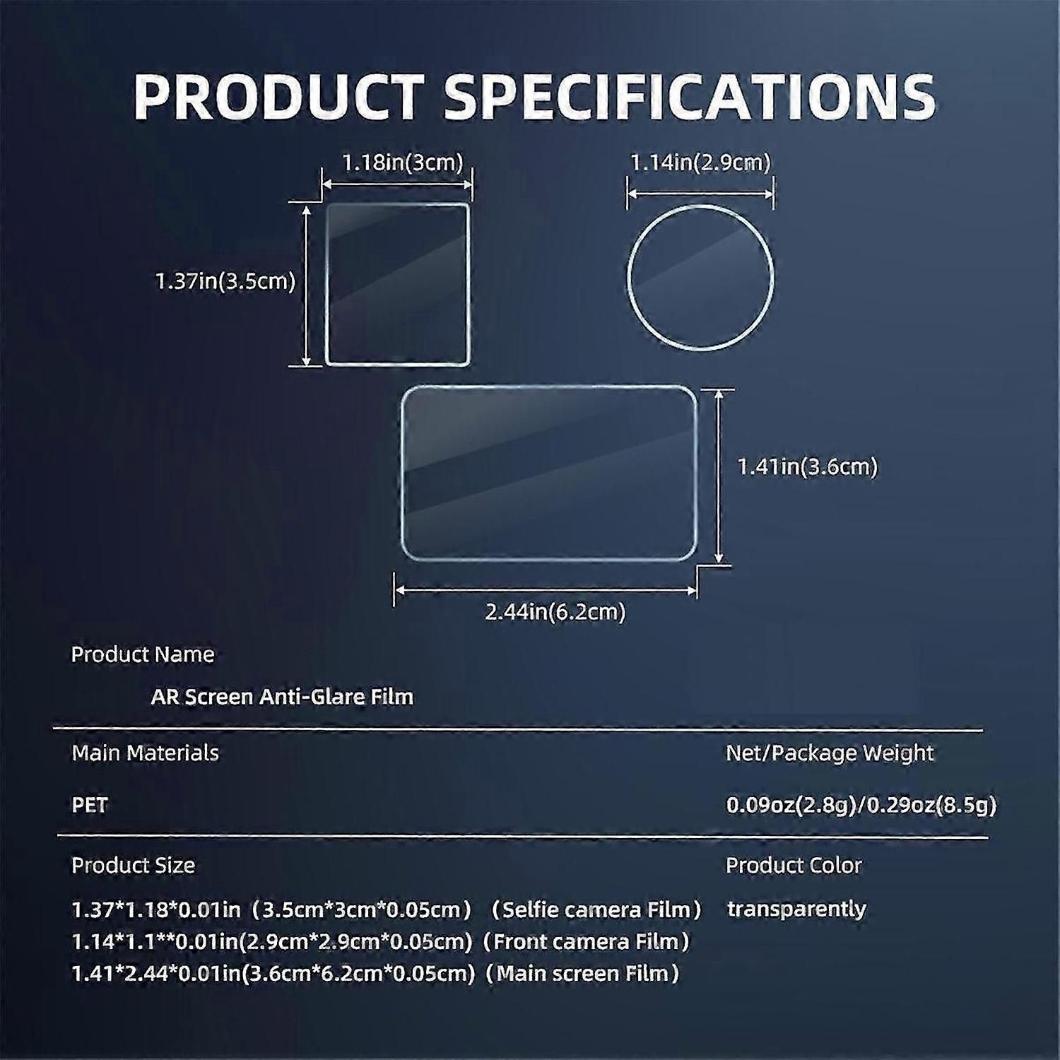 Camera AR Films Kit for Action 4 Front Rear Screen Protector Lens Protective Film