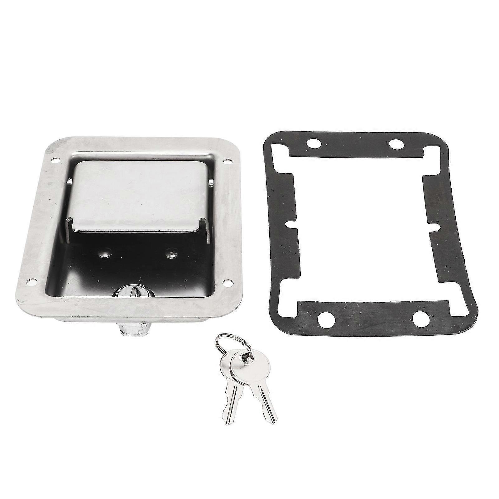 2025 Stainless Steel Toolbox Lock RV Handle Latch Paddle Lock with 2 Keys for Trailer Truck Camper