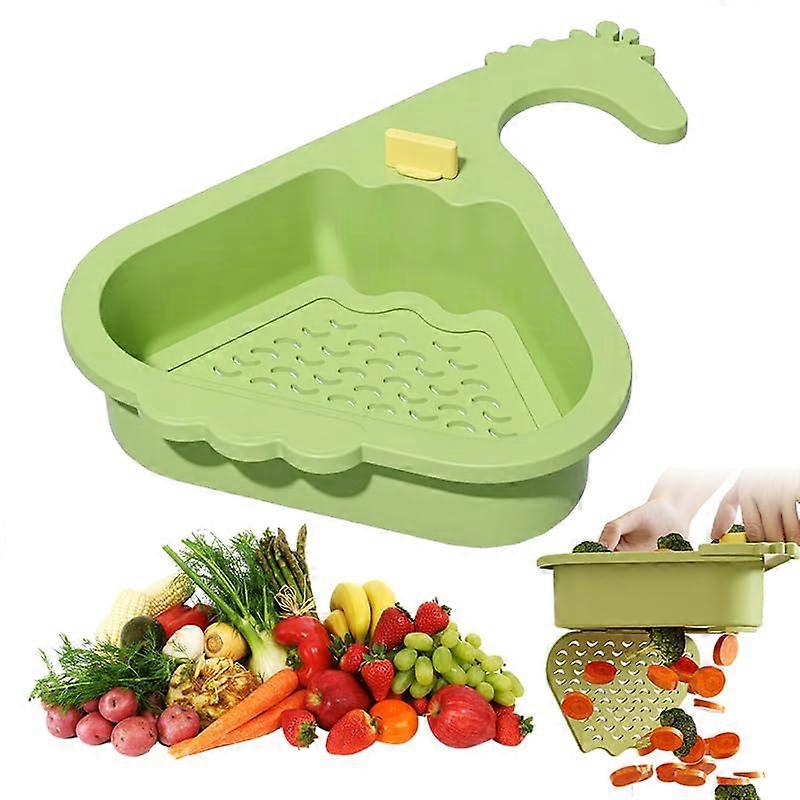 2025 New Hanging Kitchen Sink Drain Basket, Faucet Sponge Storage Rack, Automatic Dumping Sink Corner Strainer for Food Waste