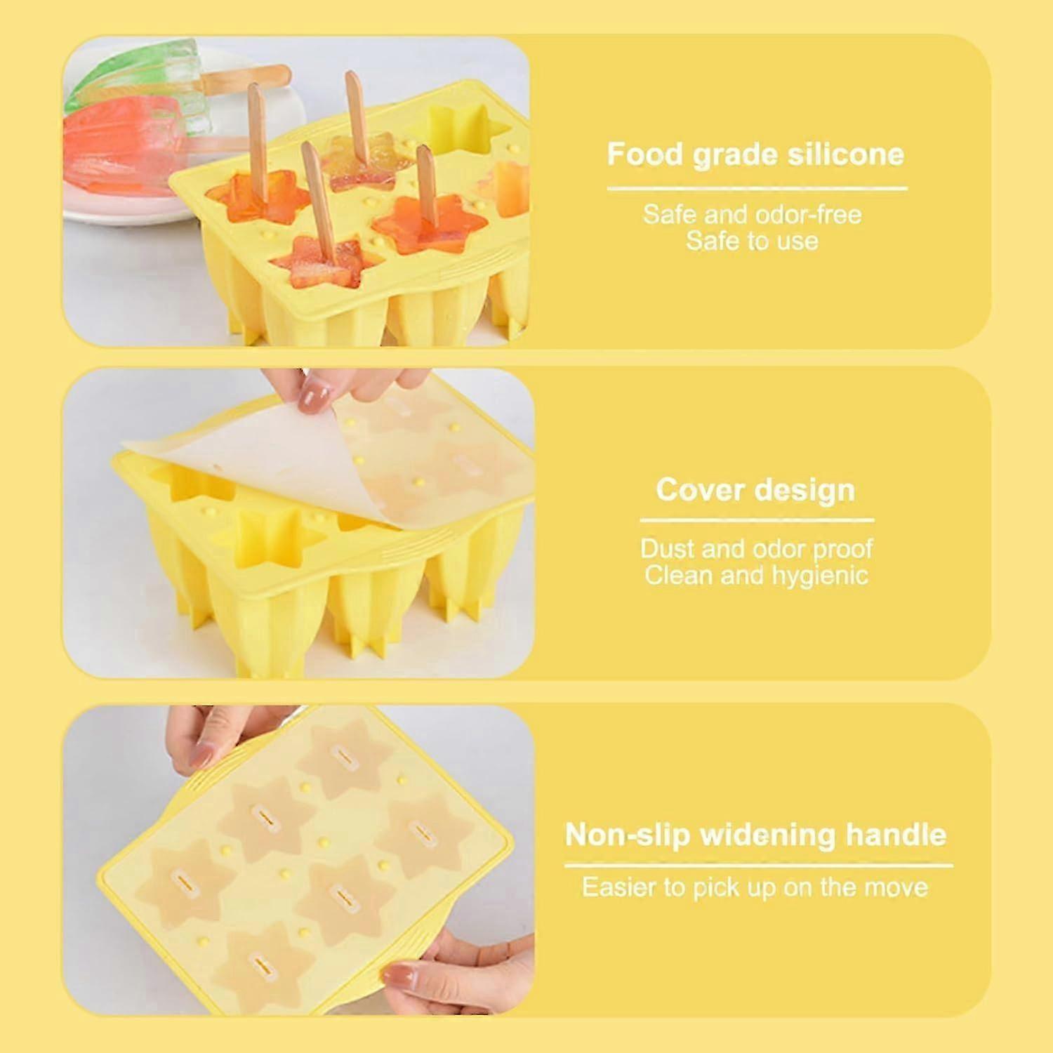 2 PCS BPA Free Silicone Ice Cream Pops Mold for DIY Ice Cream Molds with Lids 2025