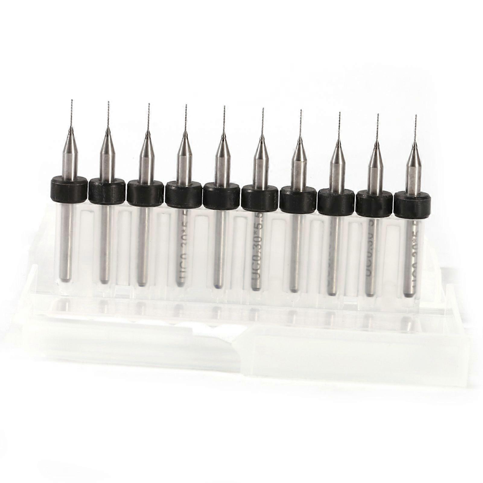 CNC Engraving Drill Bit Set PCB Print Circuit Board Carbide Micro Bits (0.3mm)
