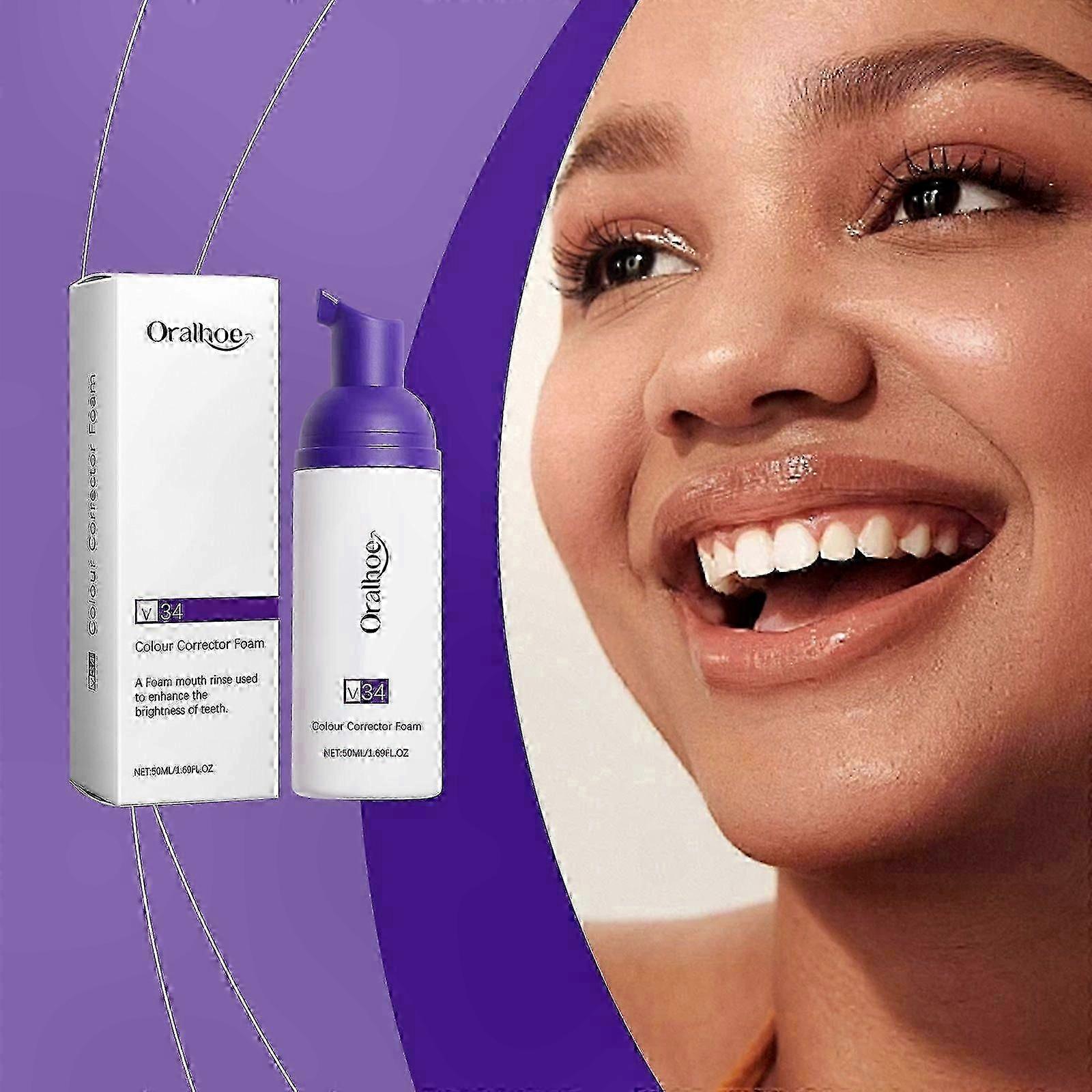 Sensitive Teeth Whitening Foam with Purple Mint Flavor for Oral Care Solution