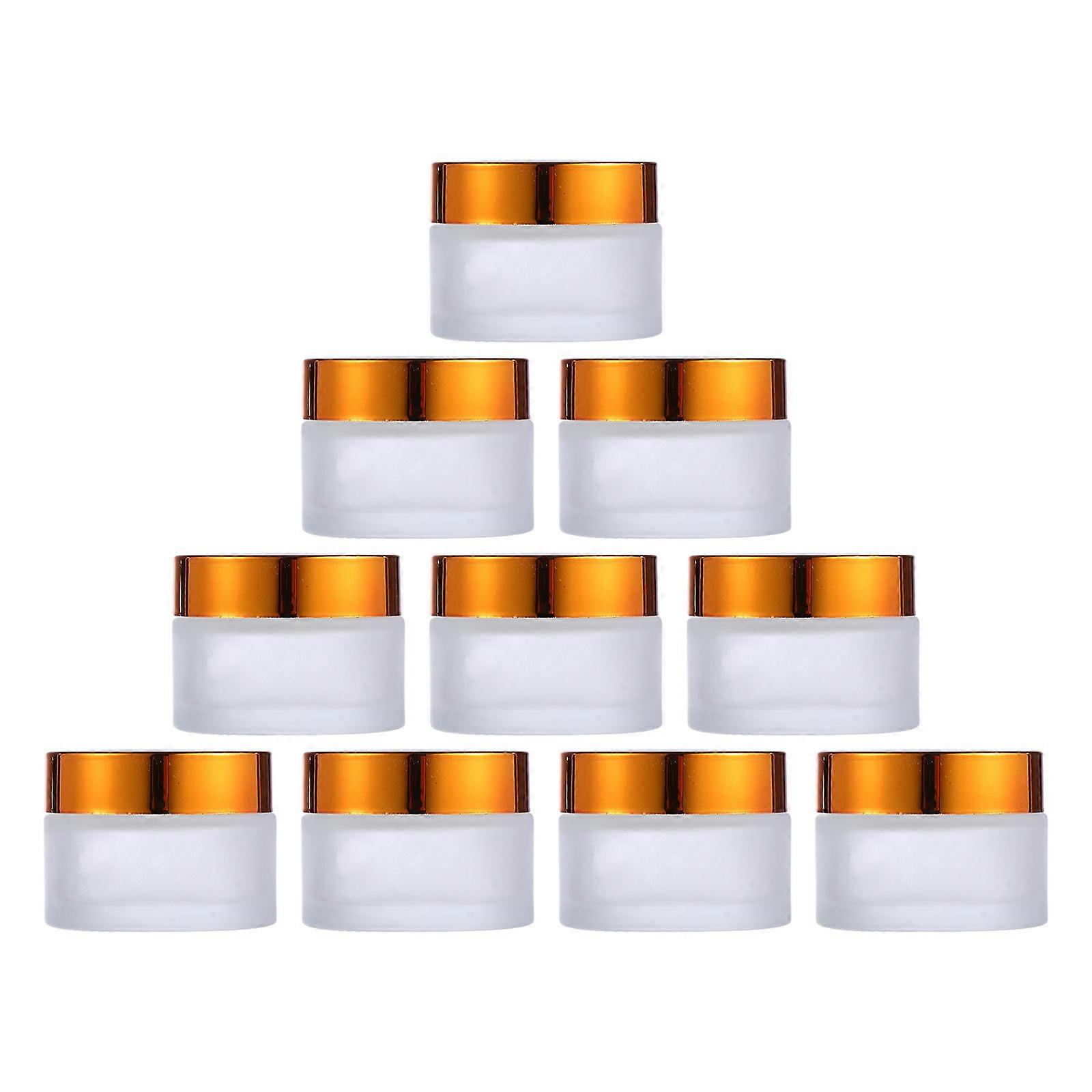Makeup Jar Glass Refillable Cream Dispenser for Storage 10Pcs Pack
