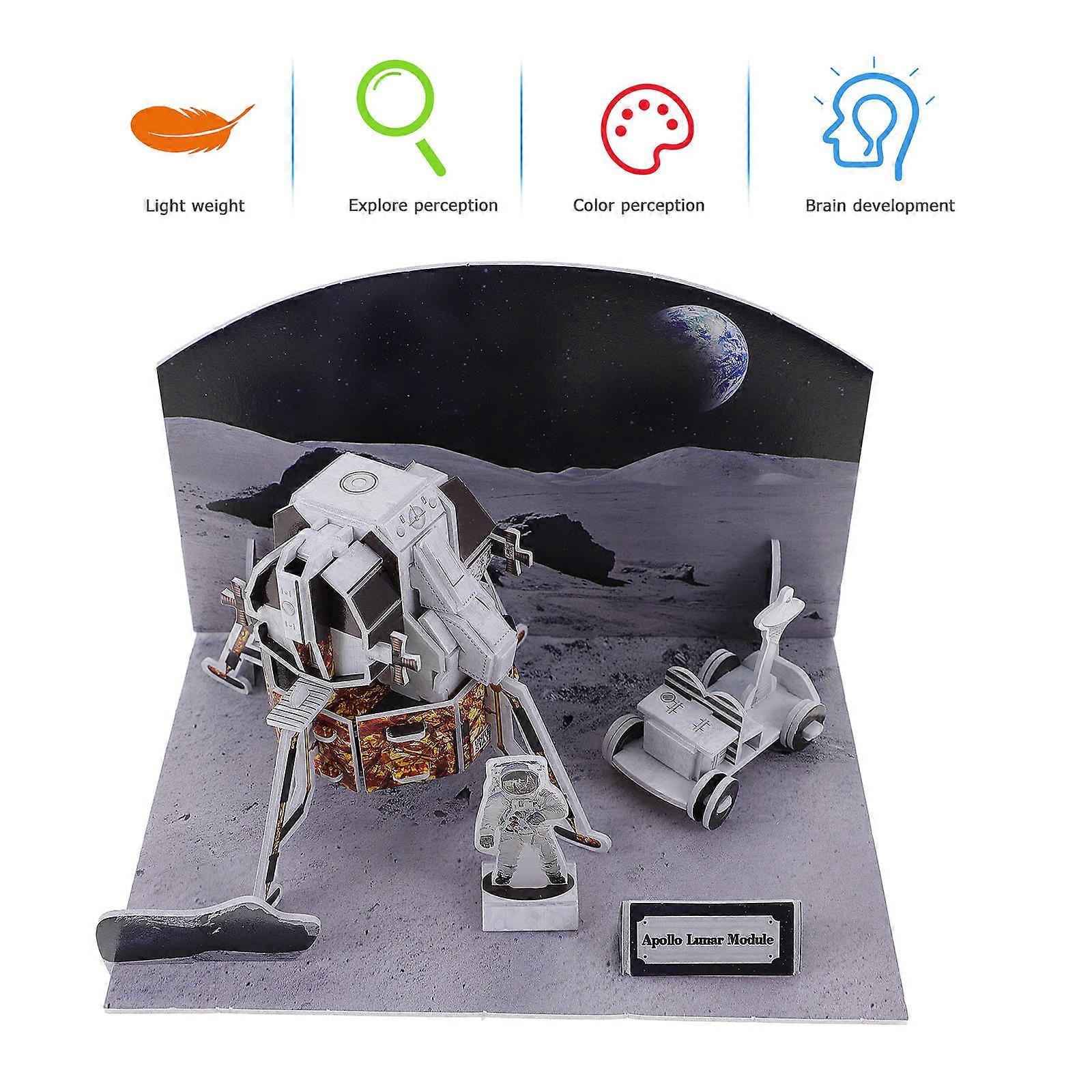 Outer Space Toys 3D Spacecraft Puzzles Kids Toys Black Paper Cultivates Creativity 1 Set