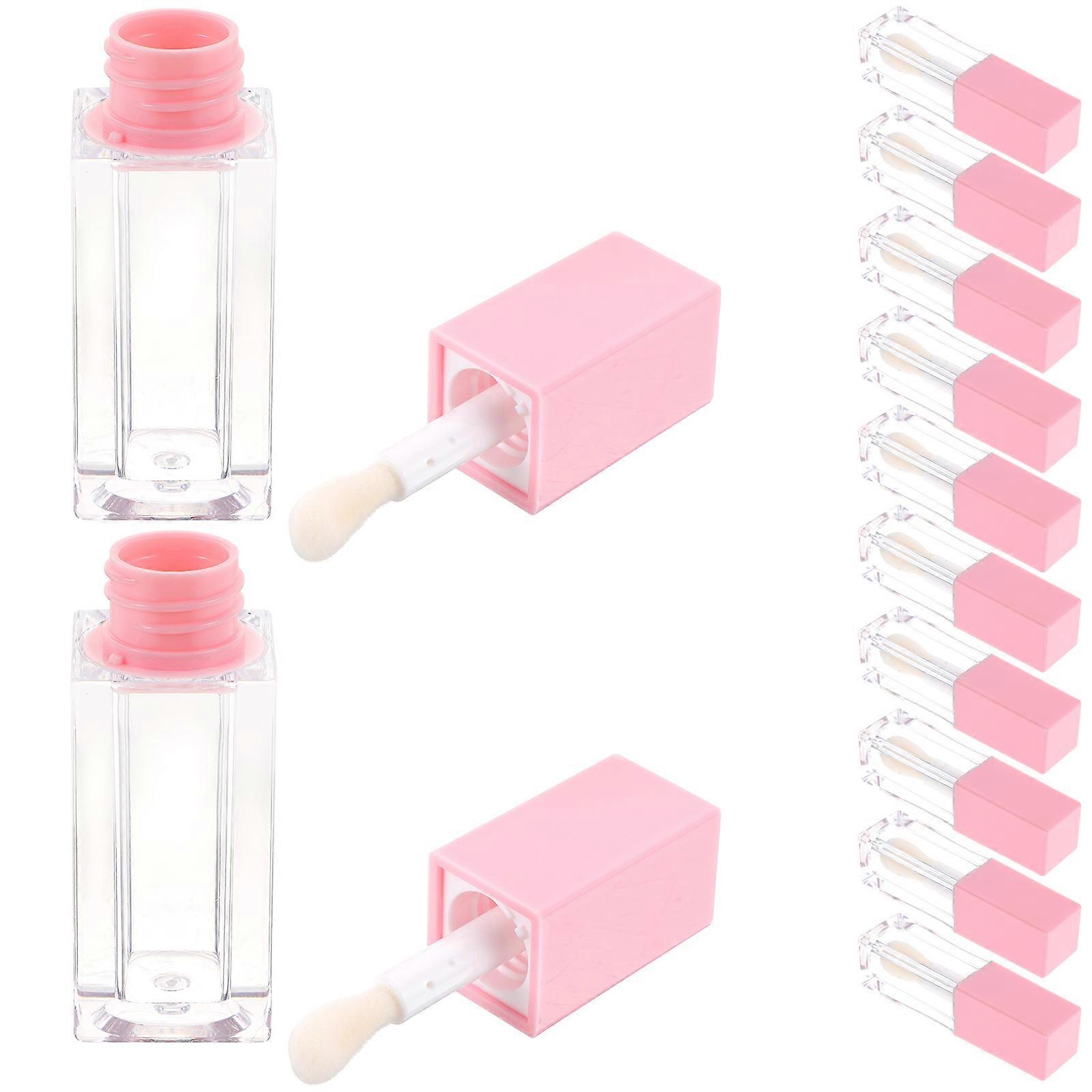 Plastic Lip Gloss Tubes Empty Lip Balm Tubes for Storage 12Pcs Pink