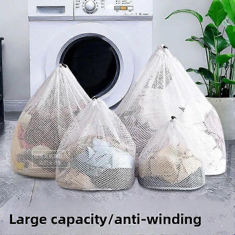 Thickened Drawstring Laundry Bag Home Use Washing Machine Coarse Mesh Bag Protection Pouch Easy Carry Durable Fabric