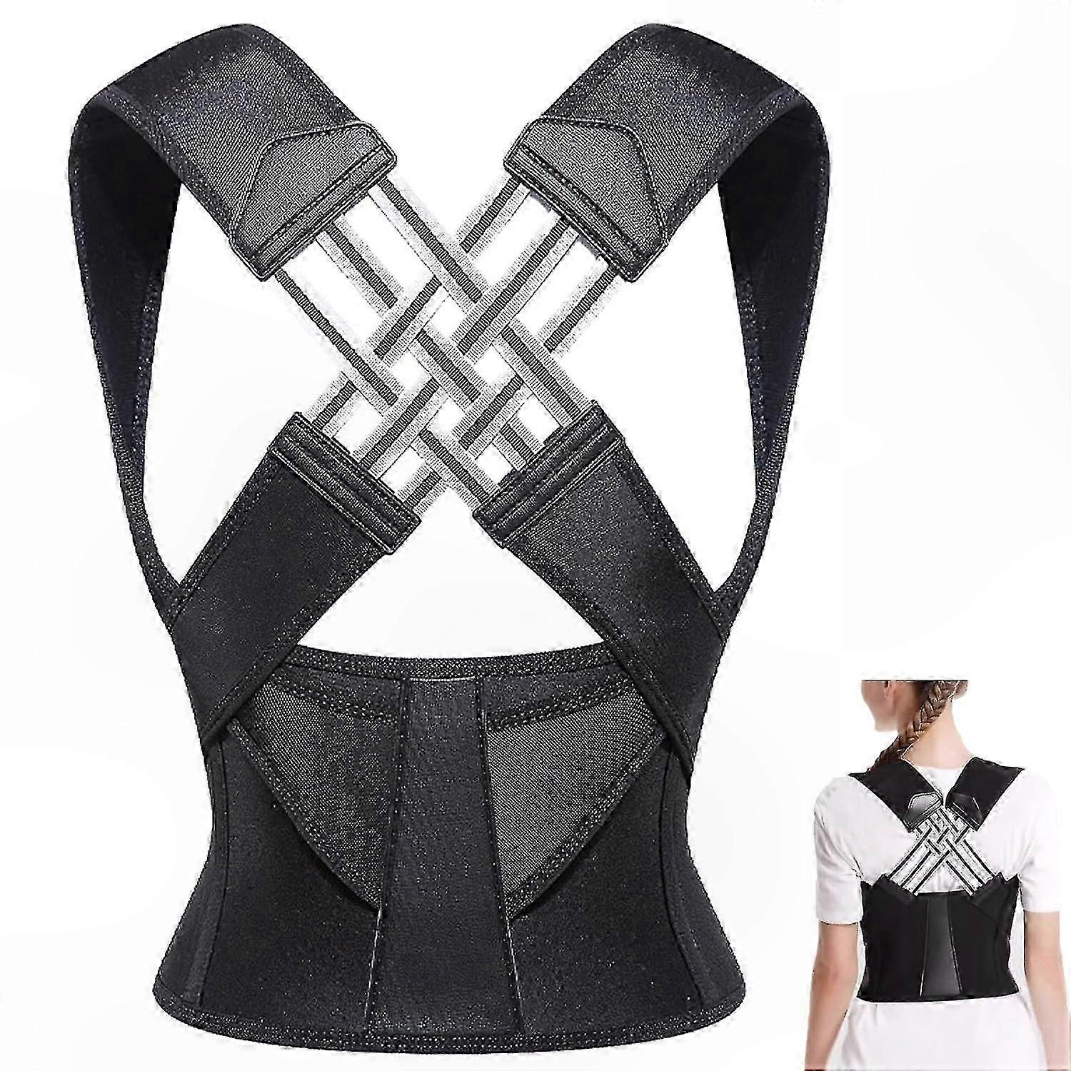 Unisex Adjustable Posture Support Belt for Office, Home, and Gym Use - Back Straightener and Shoulder Brace for Scoliosis and Lower Back Support