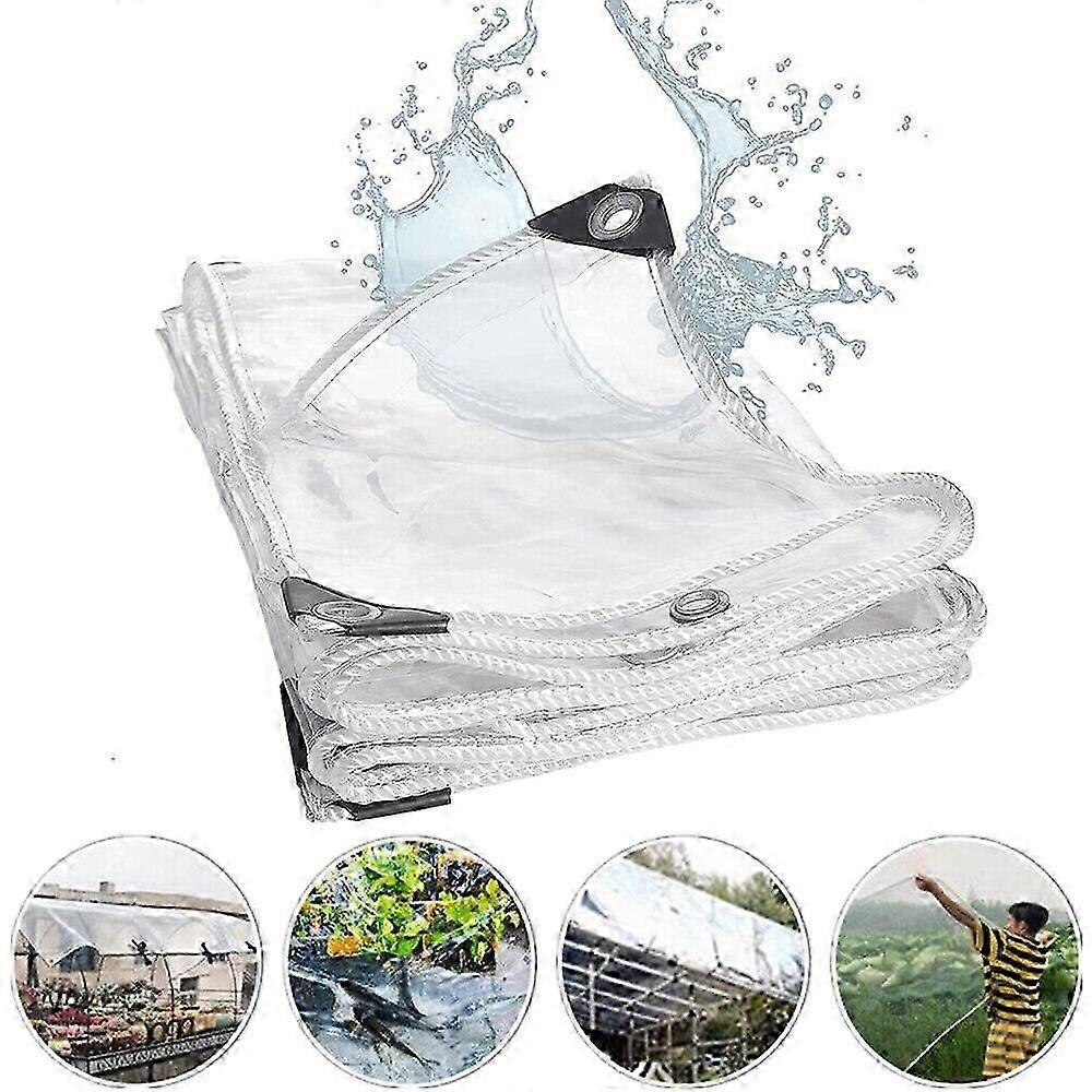 New Upgraded Transparent Tarps w/ Grommets Heavy Duty Waterproof PVC Canopy Patio Enclosure