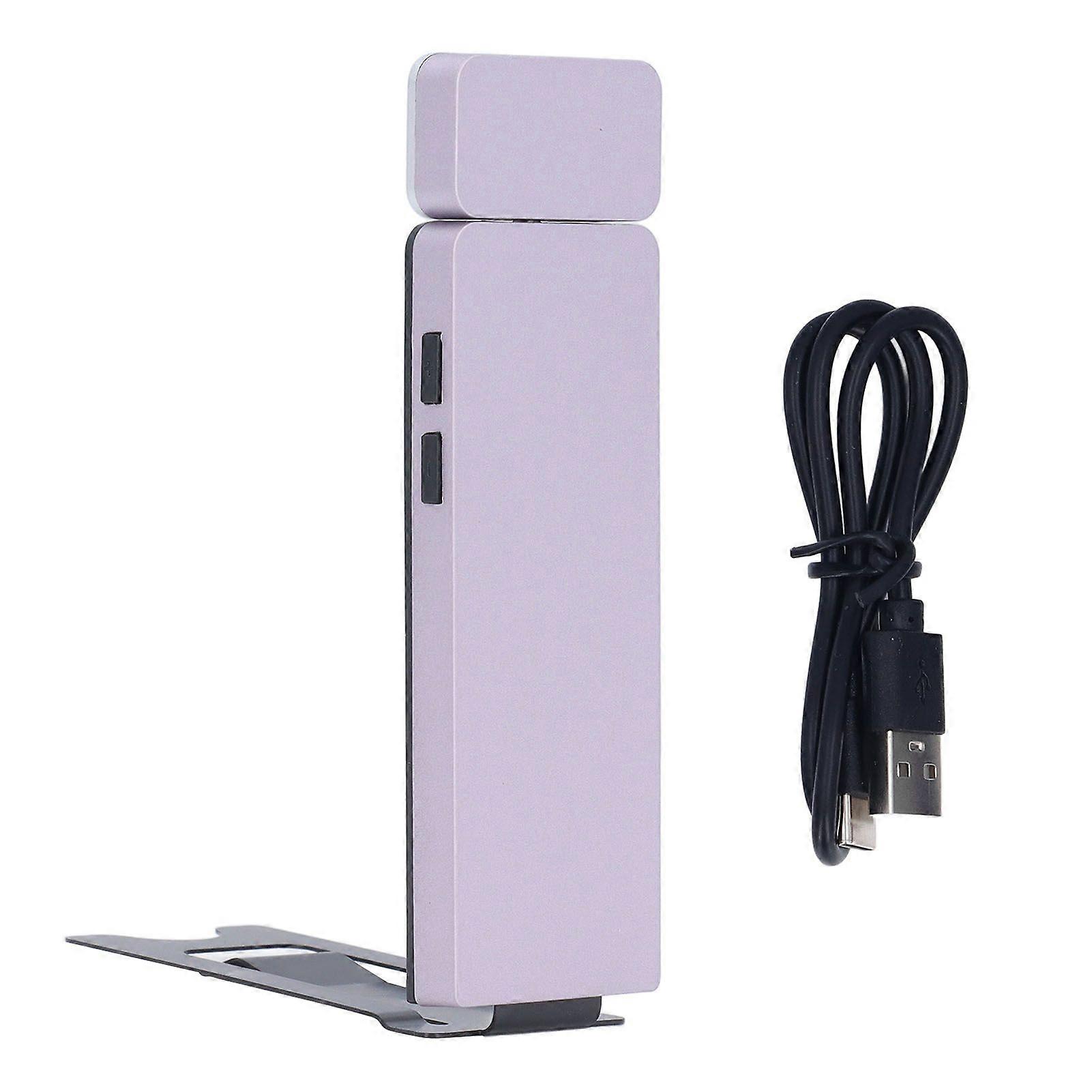 LED Clip On Book Light 3 Color Temperatures 4 Brightnesses Portable Rechargeable Bookmark Light Violet DC5V