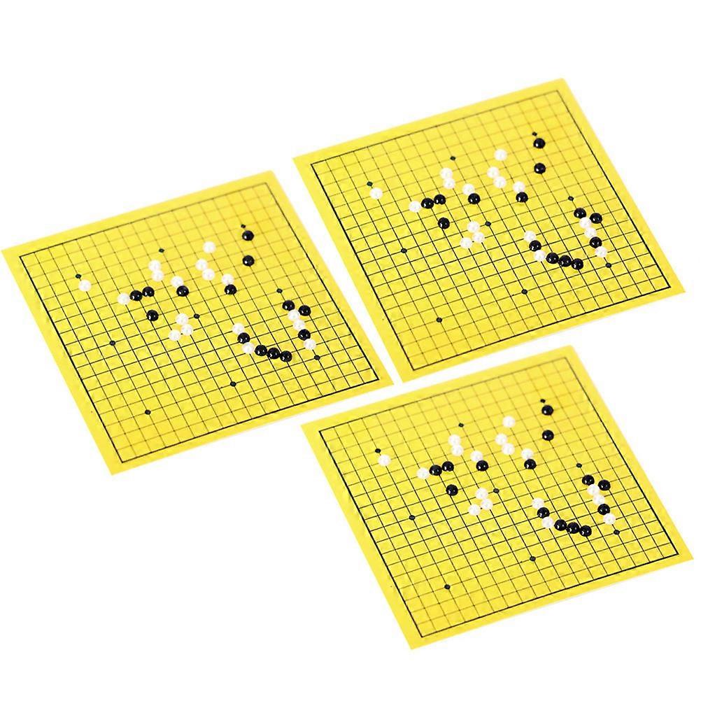Miniature Chess Model Toy for Display 3Sets Mini Chess Board Set Yellow