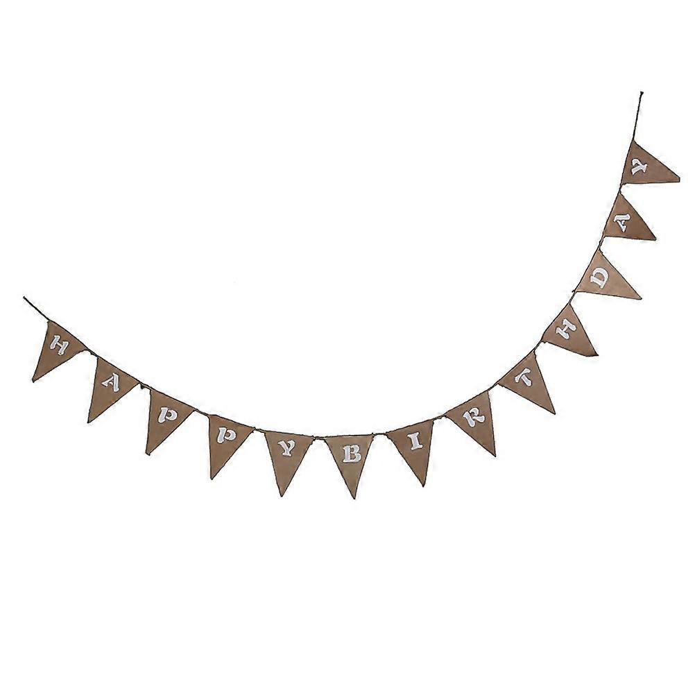 Birthday Decoration Bunting Hessian Banner for Party Use 3Pcs
