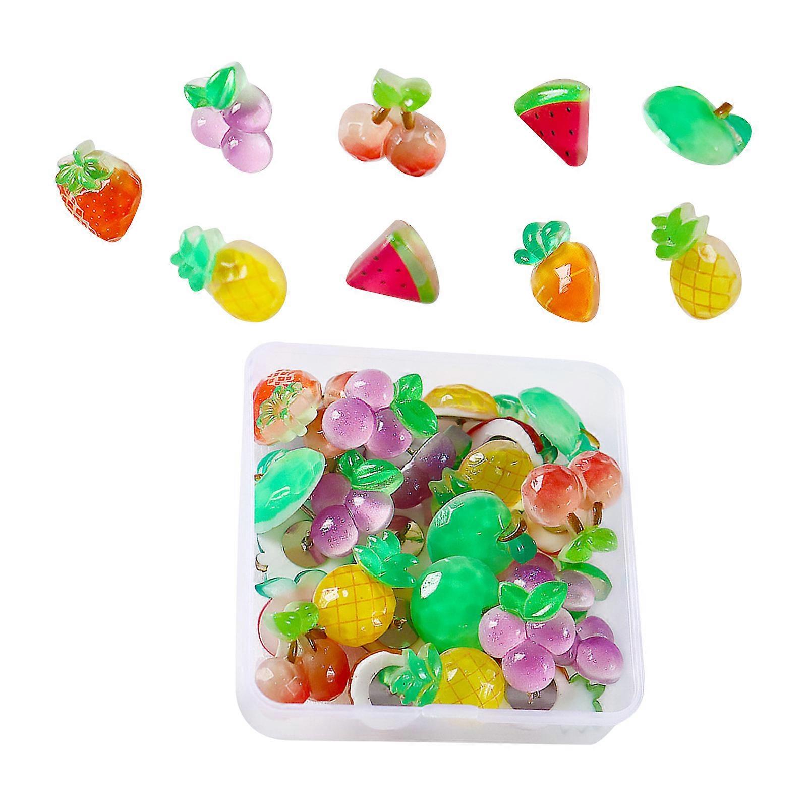 Colorful Fruit Shaped Thumbtacks for Home Use with 150Pcs Resin Pushpins