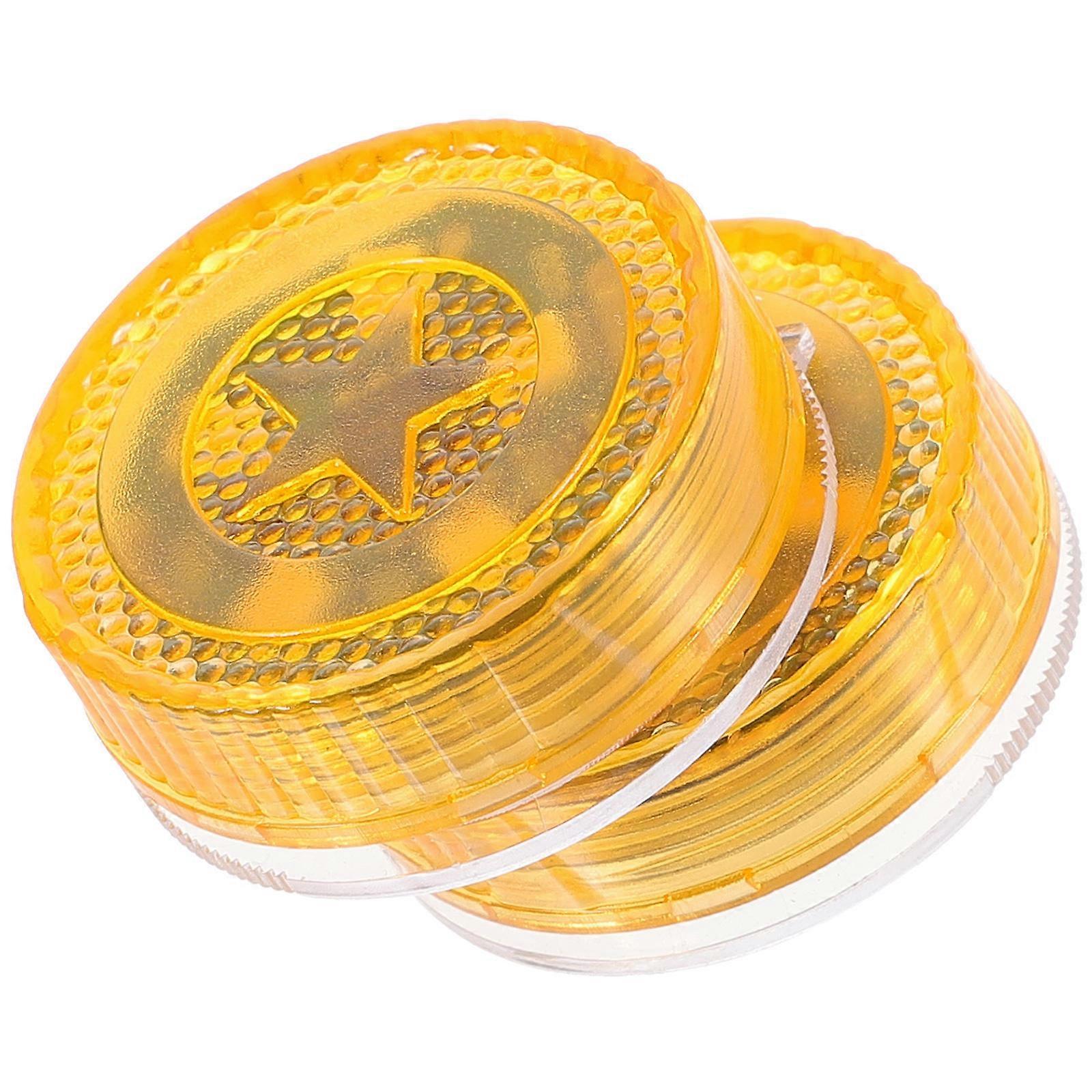 Flashing Alarm Light Anti-collision Vehicle Door Warning Light Yellow Round Design For Car Parking 1Pair