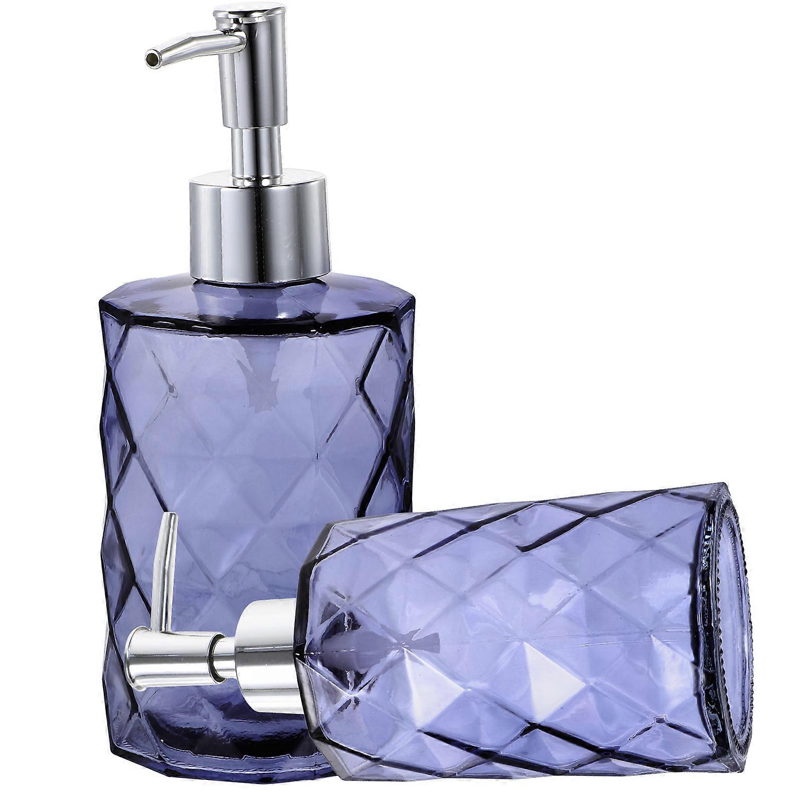 Shower Glass Bottle Diamond Bottle for Storage 4Pcs