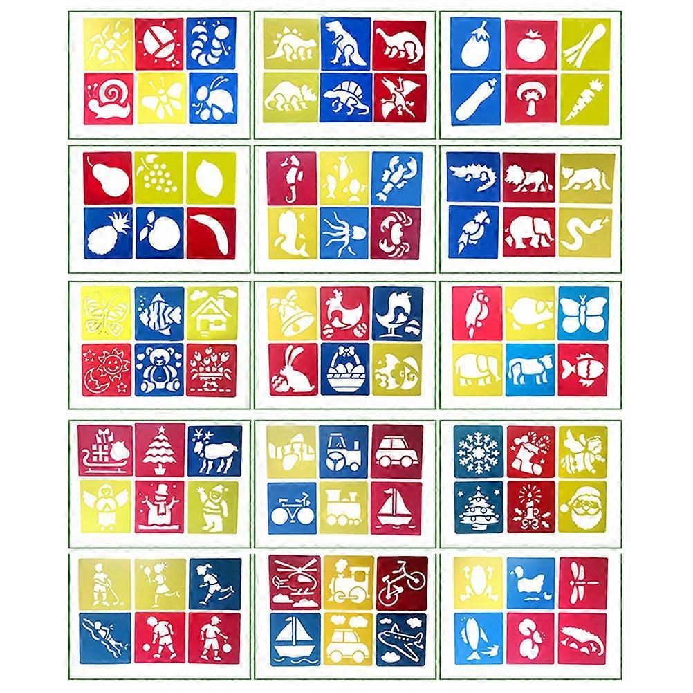 Pochoirs de peinture pour enfants, modèles de dessin, 15 x 14 x 0,2 cm, adaptés à la création d'affiches, parfaits pour stimuler l'imagination, 6 pièces