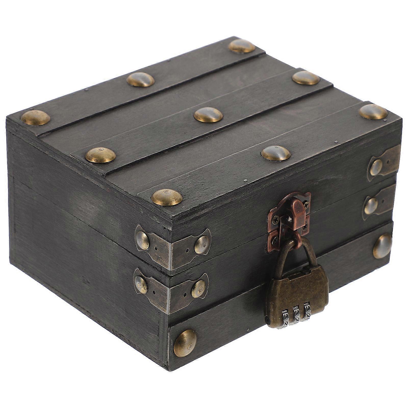 Vintage Jewelry Box for Storage Use 5Pcs Wooden Chest with Lock Included