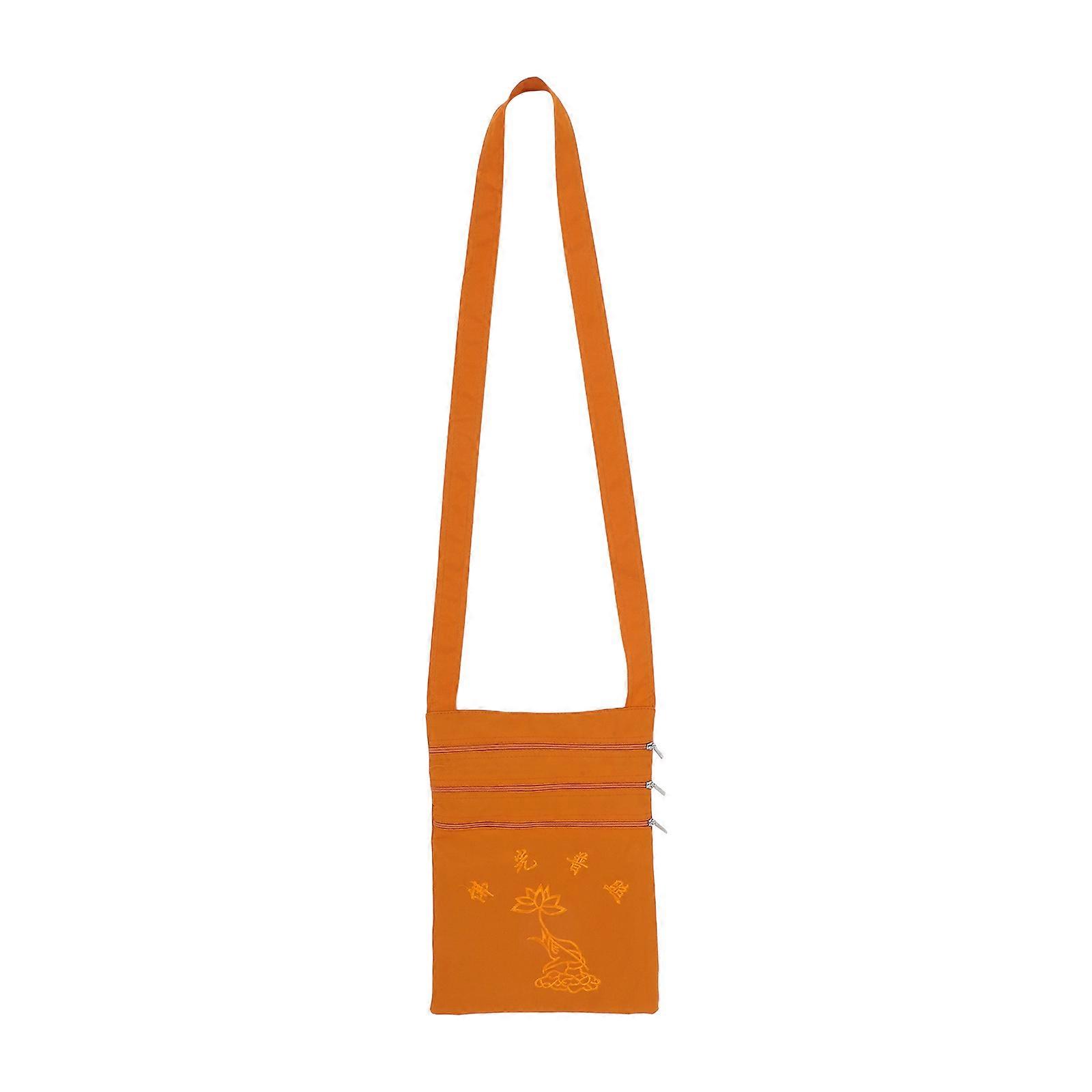 Sling Bag Cloth Bag Daily Use Large Capacity Unisex Elegant Design Orange 28.00X21.00X1.00CM 1Pack
