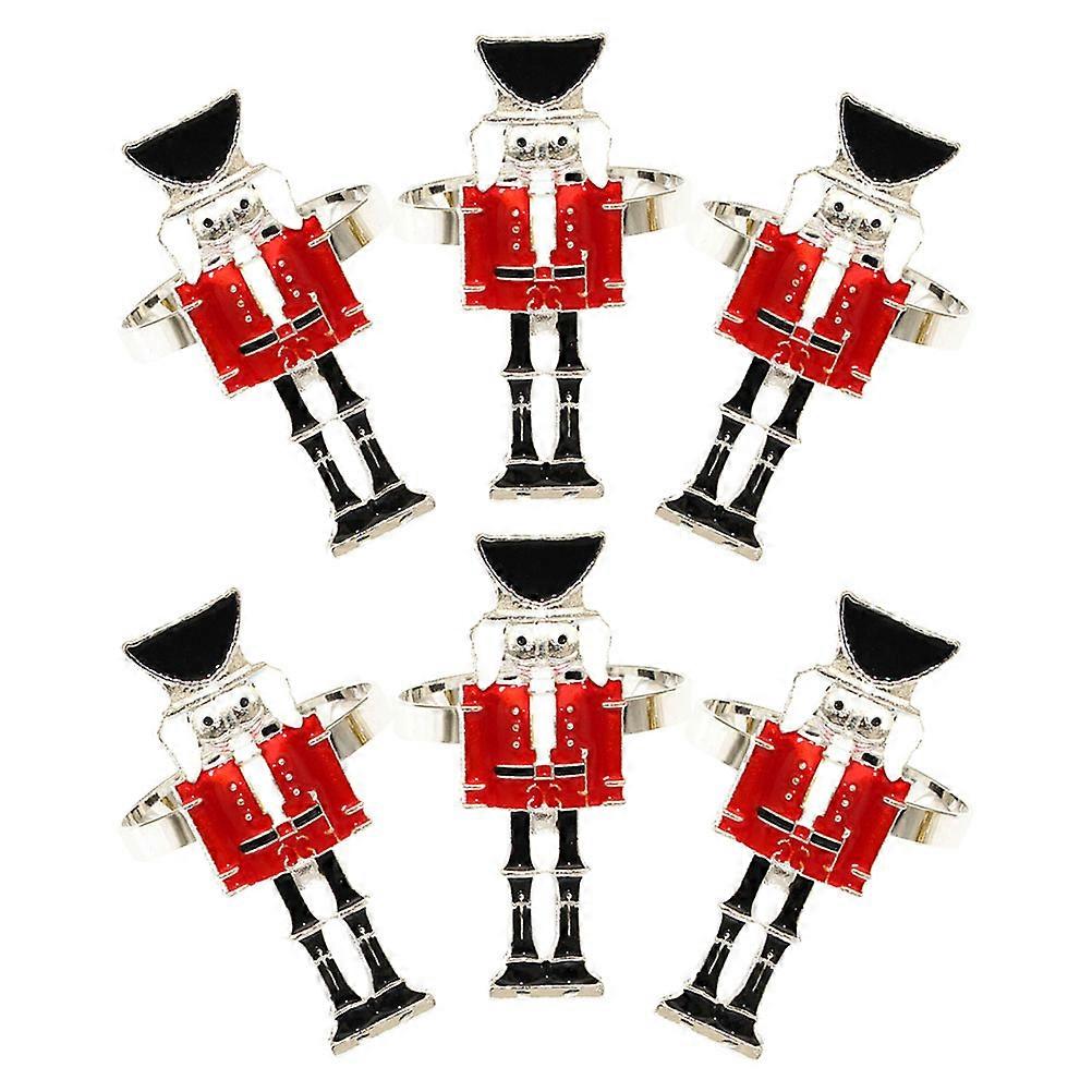 Nutcracker Napkin Rings for Christmas Dinner with 30Pcs Silver Holders
