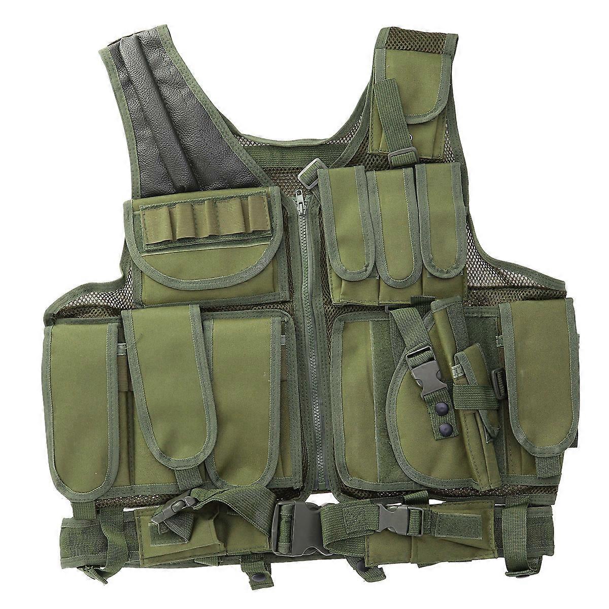 Adjustable Tactical Vest Field Clothes for Outdoor Use Green