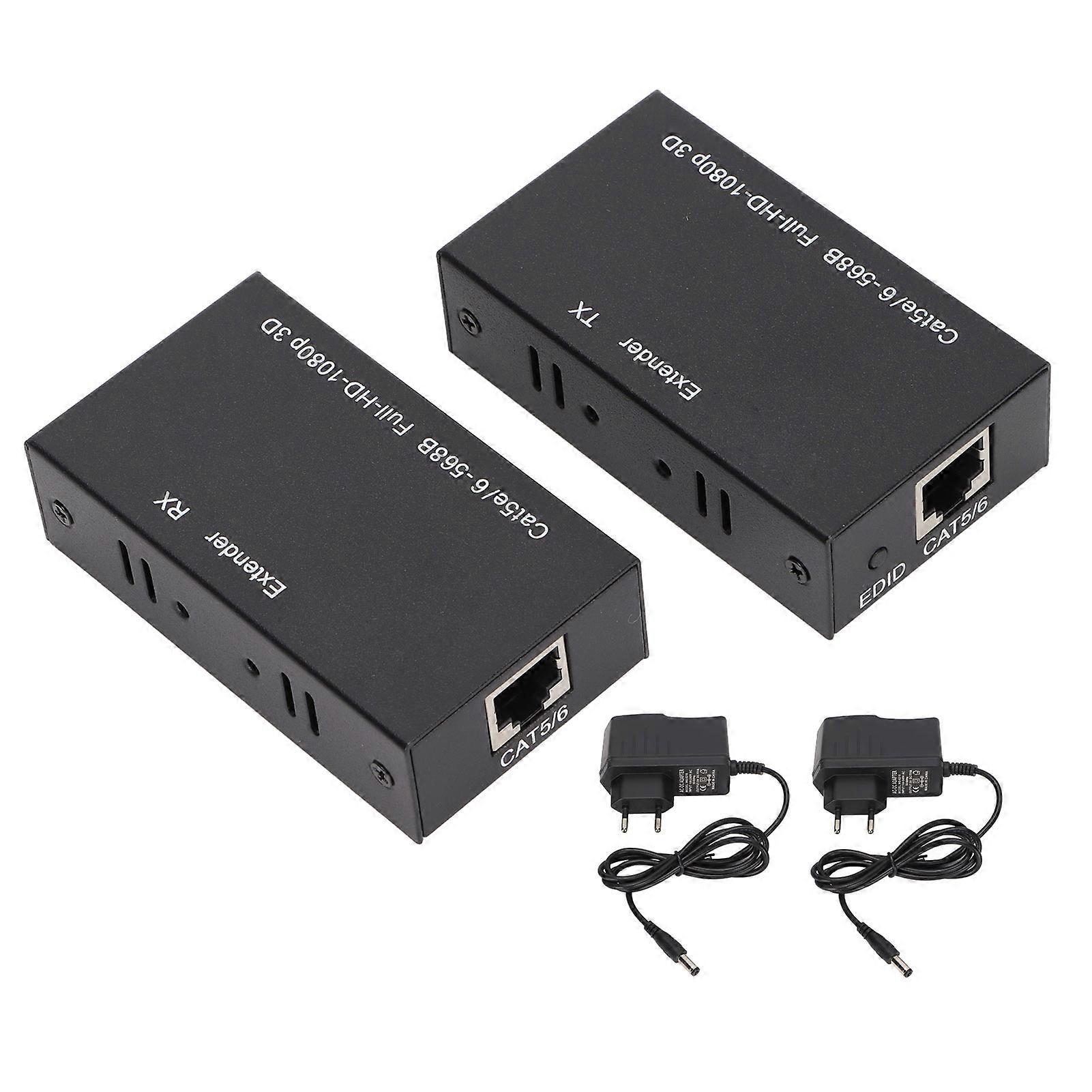 HD Multimedia Network Cable Extender 1080p 3D Black Metal