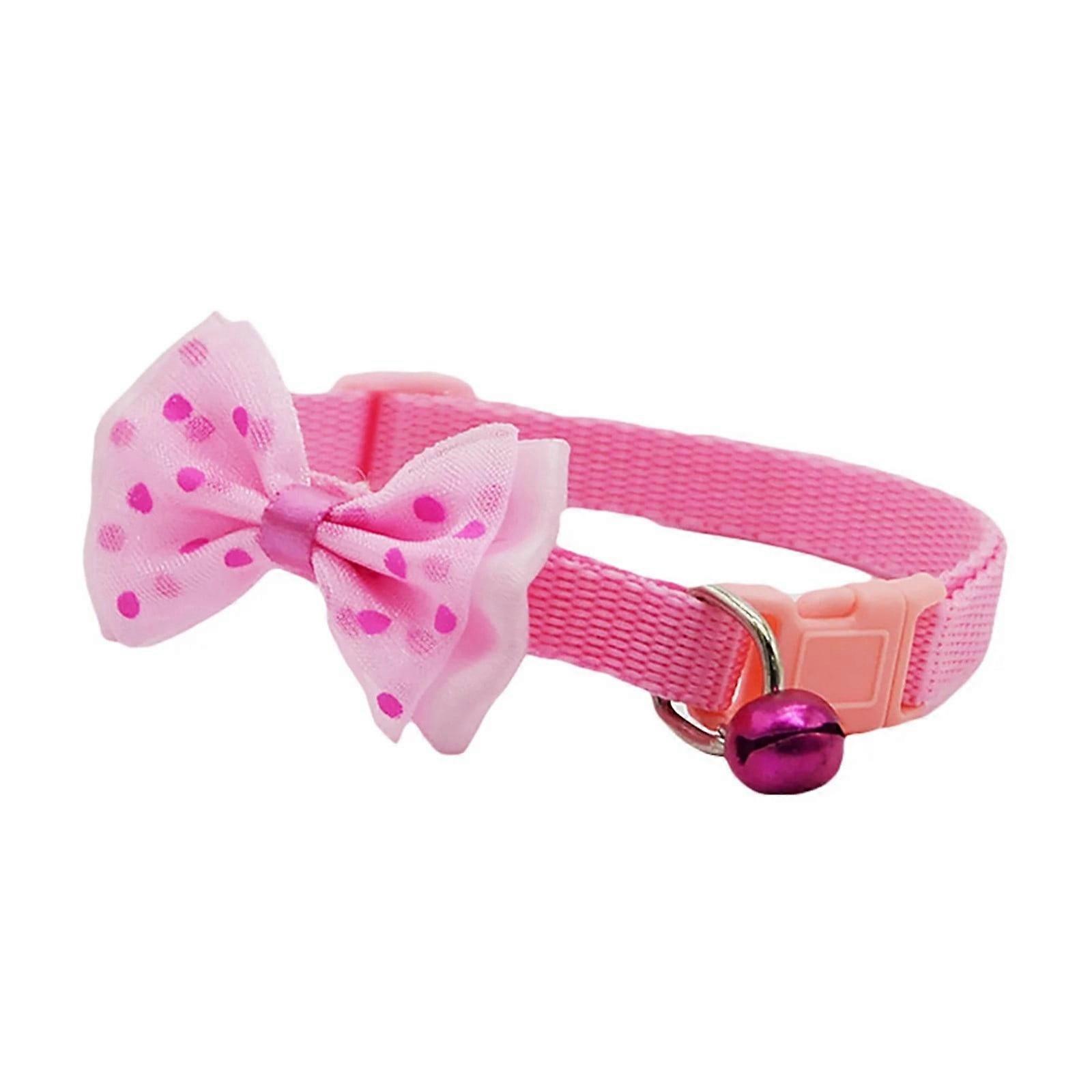 Dog Collar With Bow Tie Adjustable Polyester Design Handmade Cute Fashion For Large Medium Small Dogs