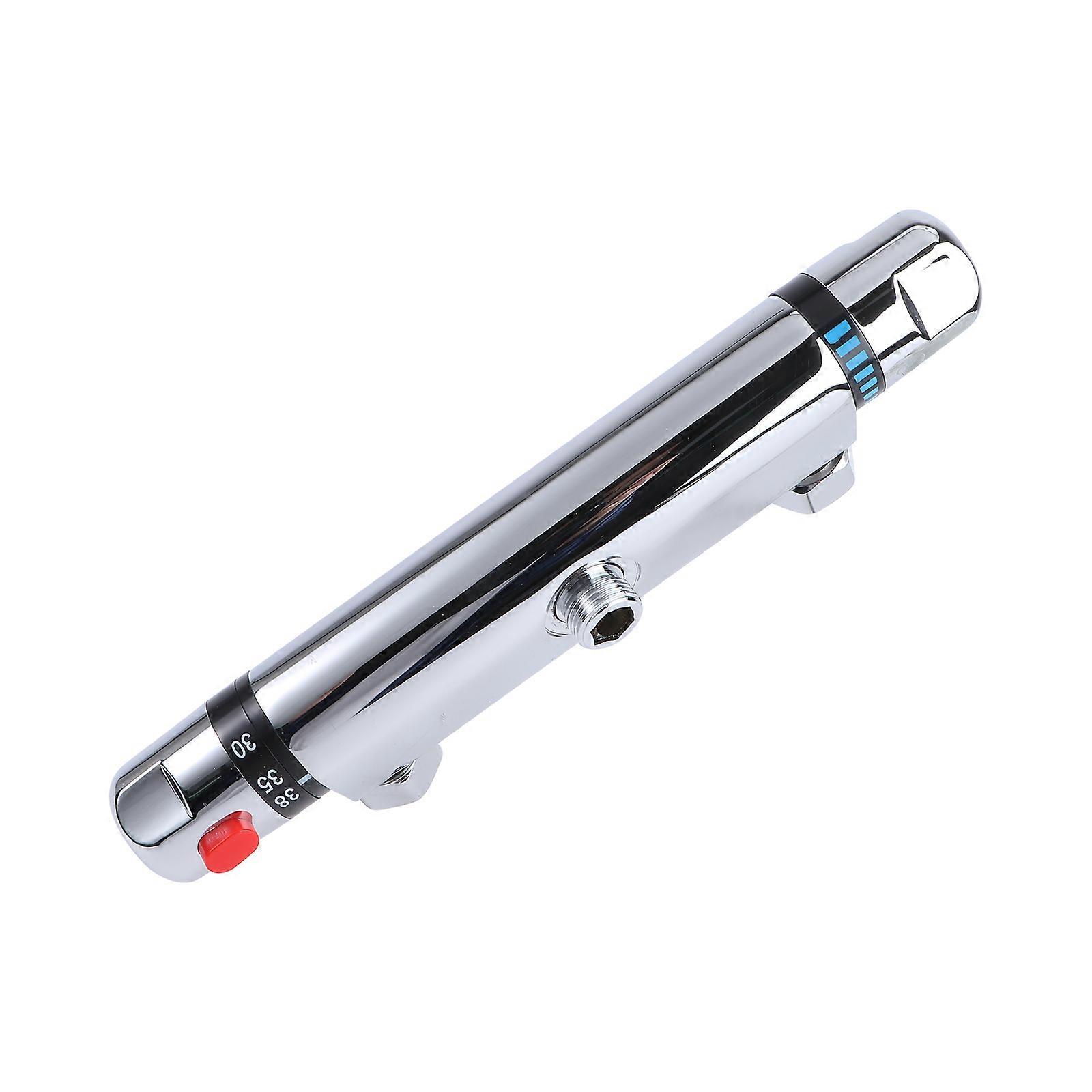 Water Heater Mixing Faucet 2 Set For Bathroom Use Silver Color Rectangular Design With Temperature Regulation Function