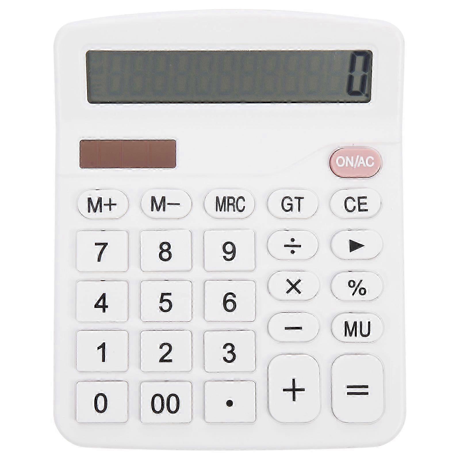 Basic Calculator, Portable 12-Digit Solar & Battery Powered Calculator for School Office Home