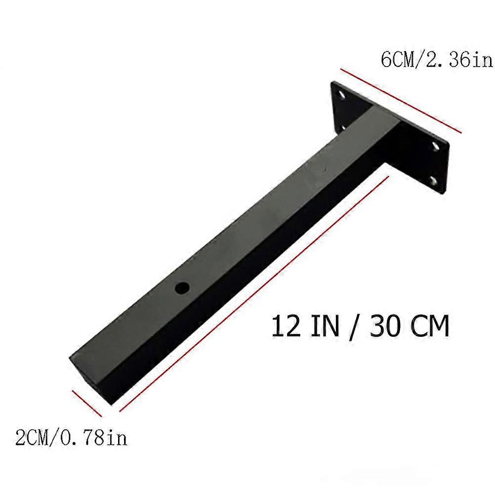 Wall Shelf Iron Support Wall Rack Black Triangular Bracket For Home Office 2Pcs