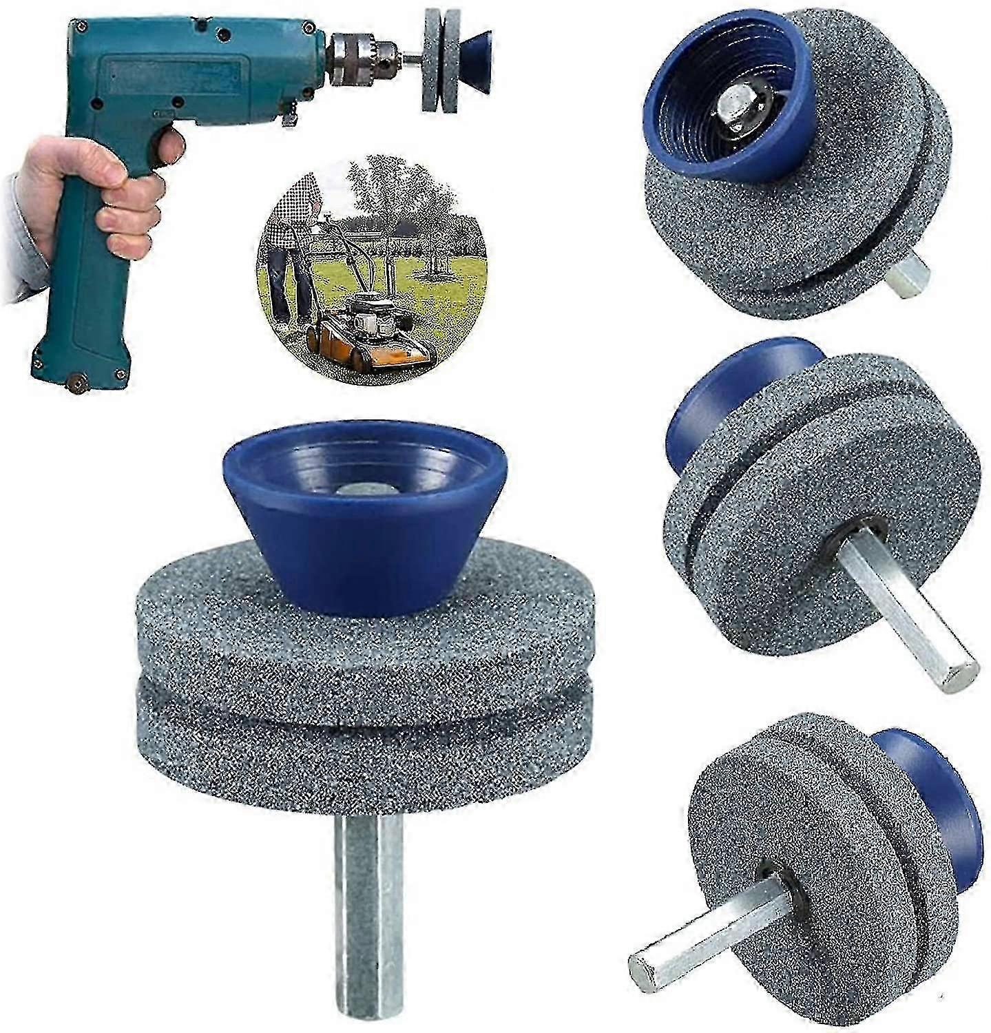 3pcs Universal Lawn Mower Blade Sharpener For Any Electric Drill & Hand Drill