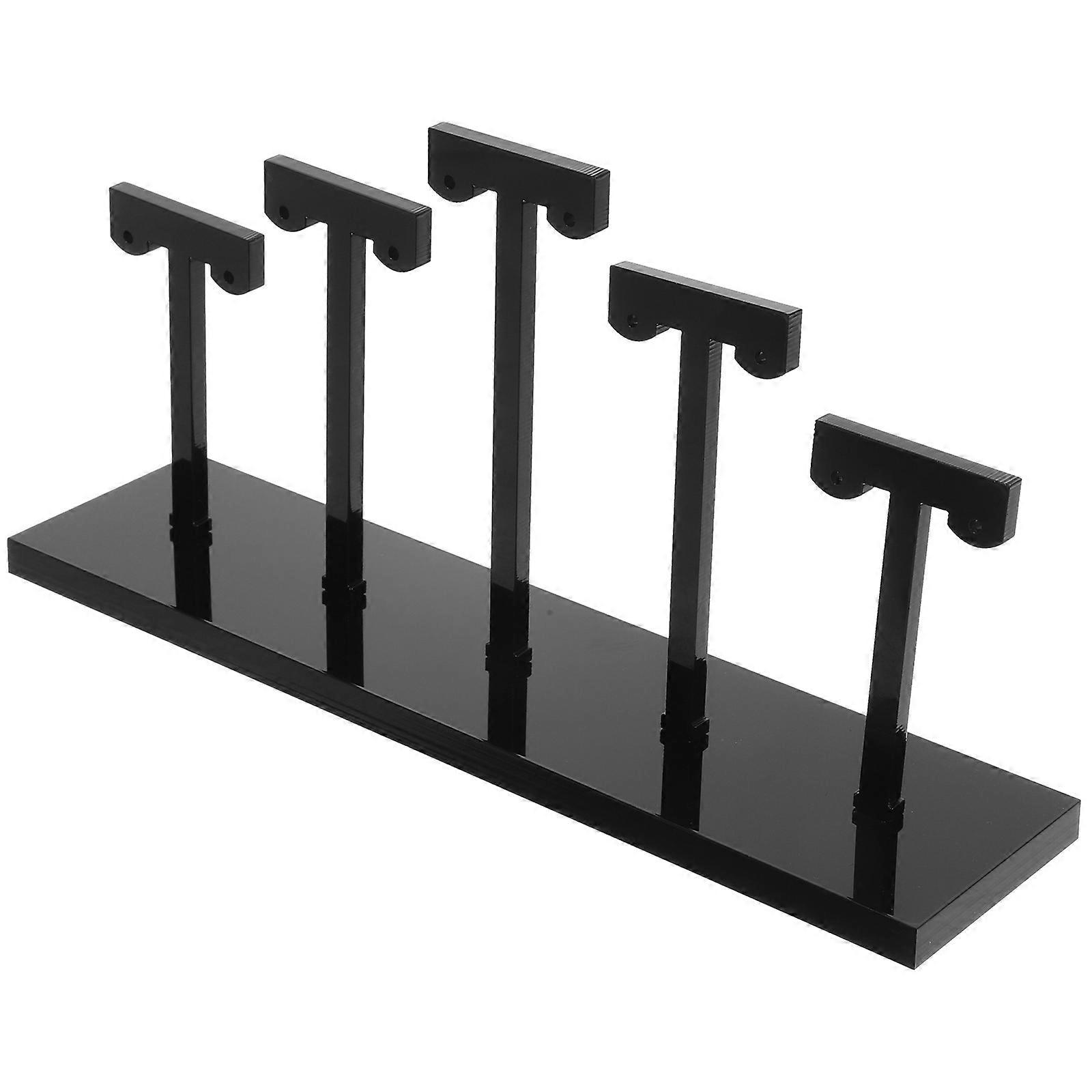 5Pcs Black Multi-Tier Earring Holder For Exhibition Occasion Featuring Acrylic Material And Display Function